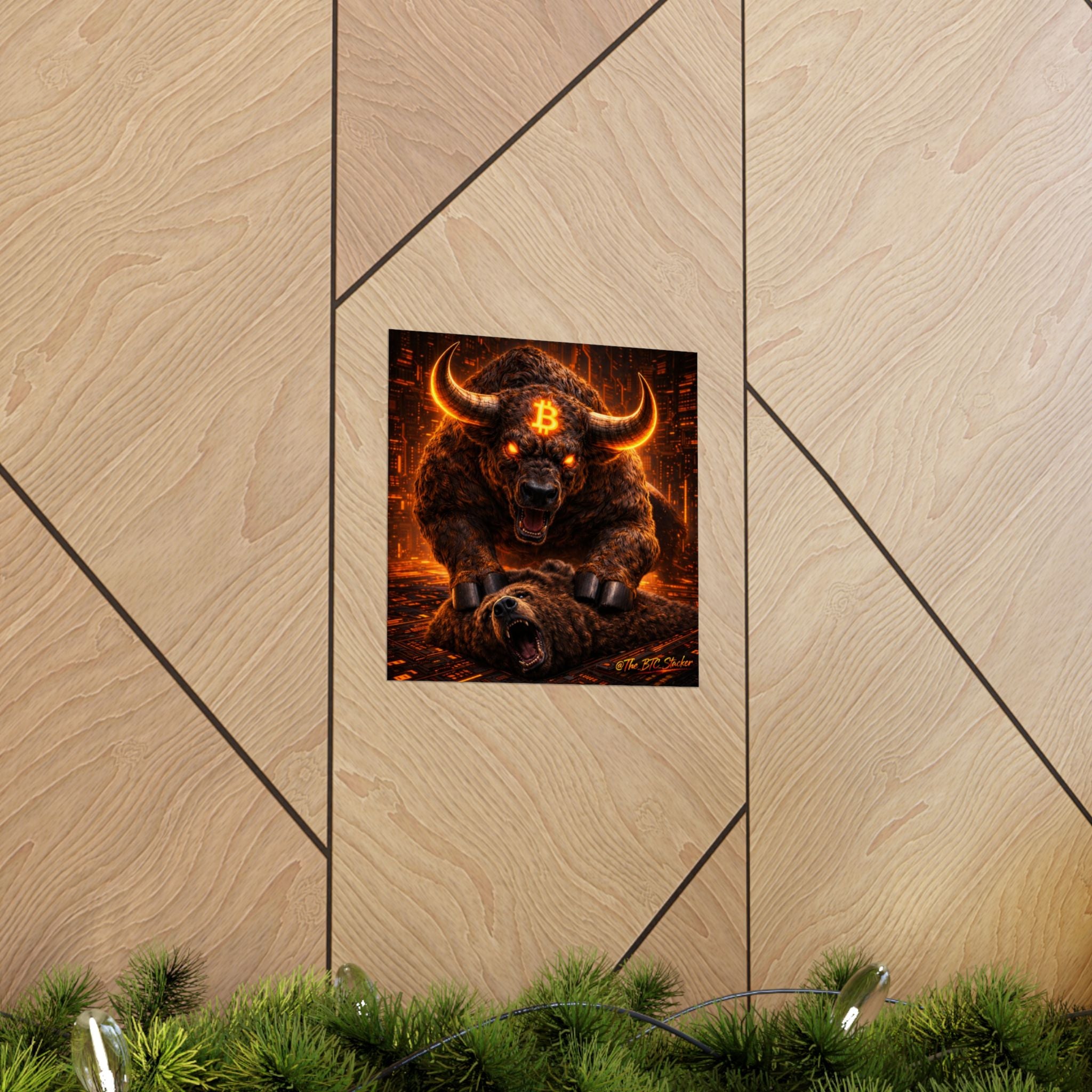 Bulls vs Bears Matte Vertical Posters