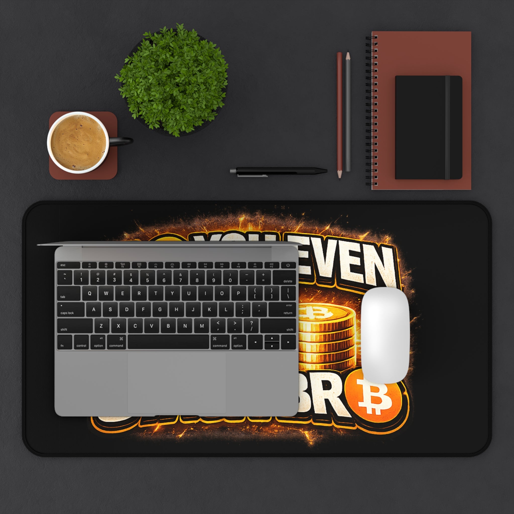 Do You Even Stack Bro Full Art Black Desk Mat