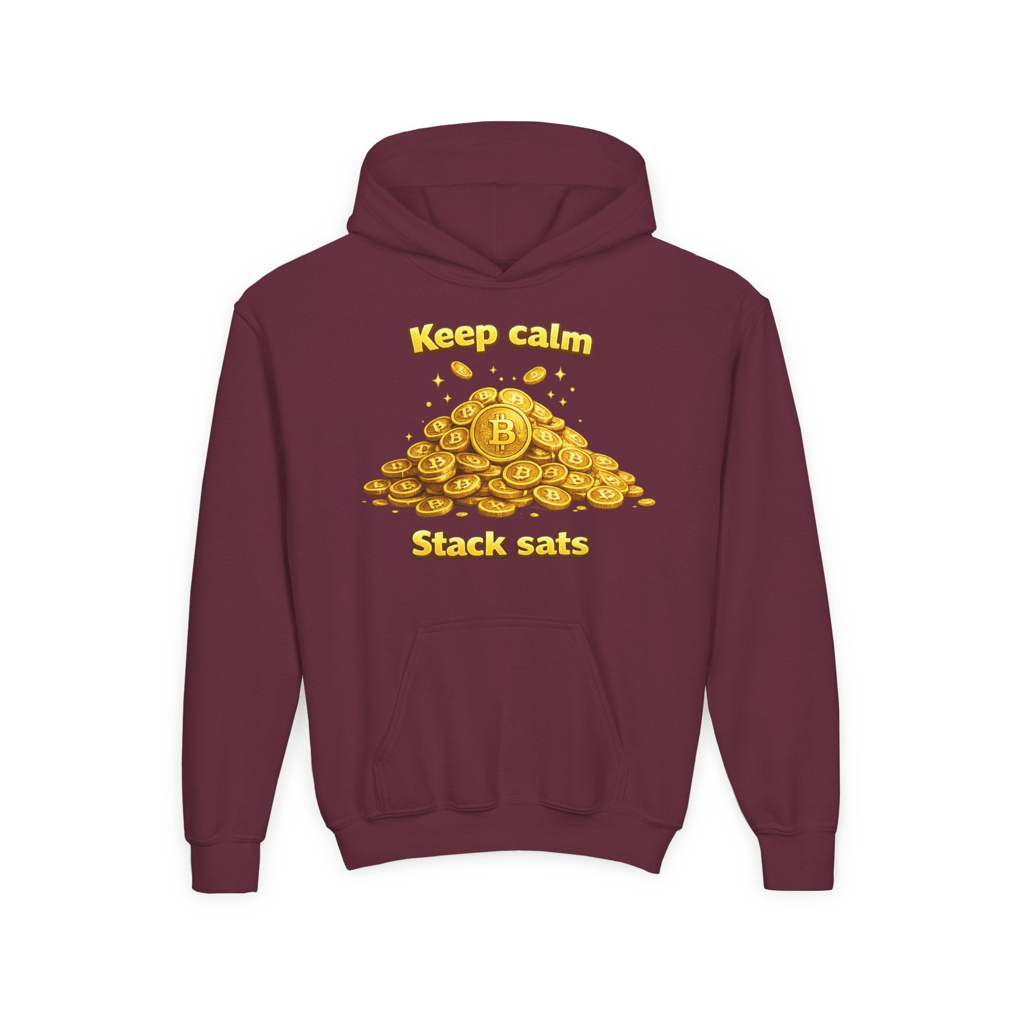 Keep Calm Stack Sats Youth Heavy Blend Hooded Sweatshirt