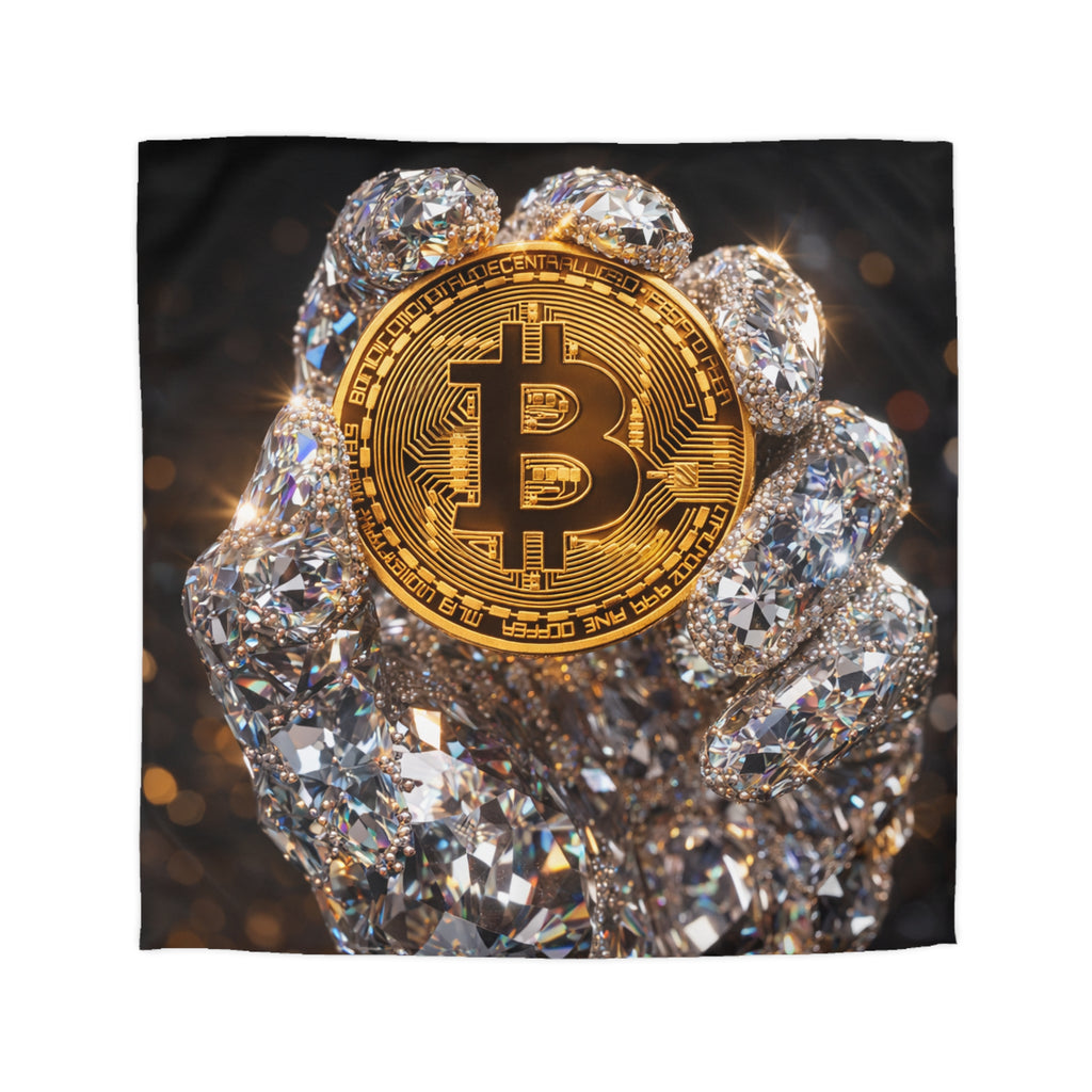 Diamond Hand Bitcoin Microfiber Duvet Cover