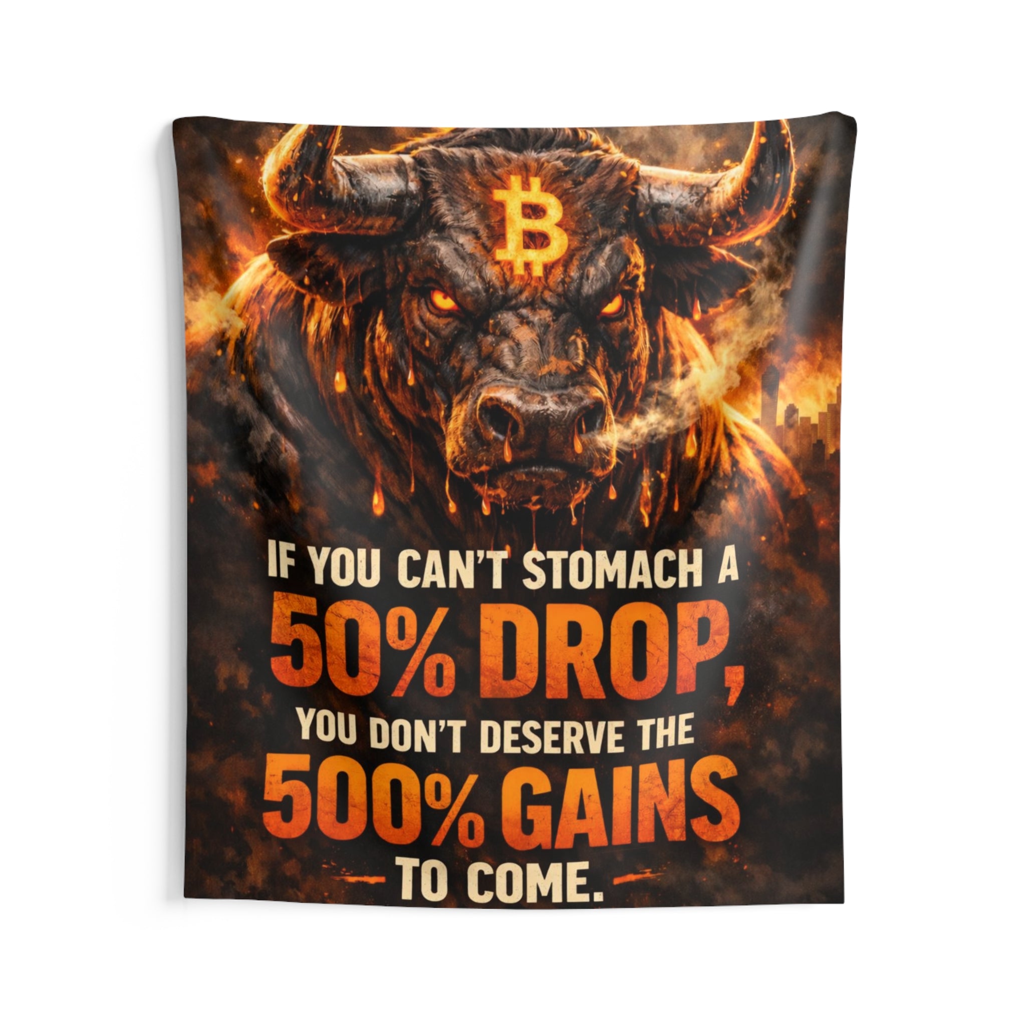Bitcoin Gains Abstract Indoor Wall Tapestries