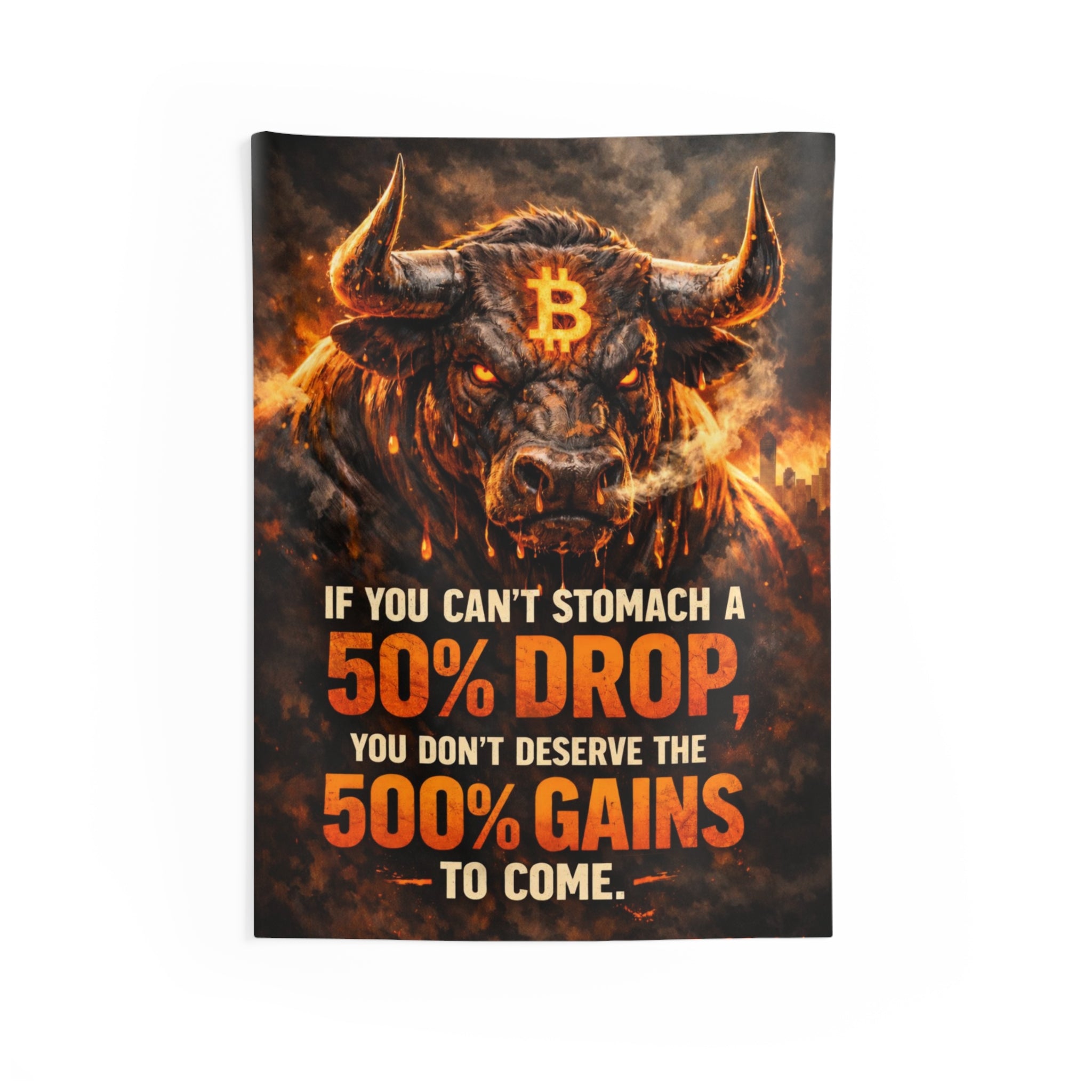 Bitcoin Gains Abstract Indoor Wall Tapestries