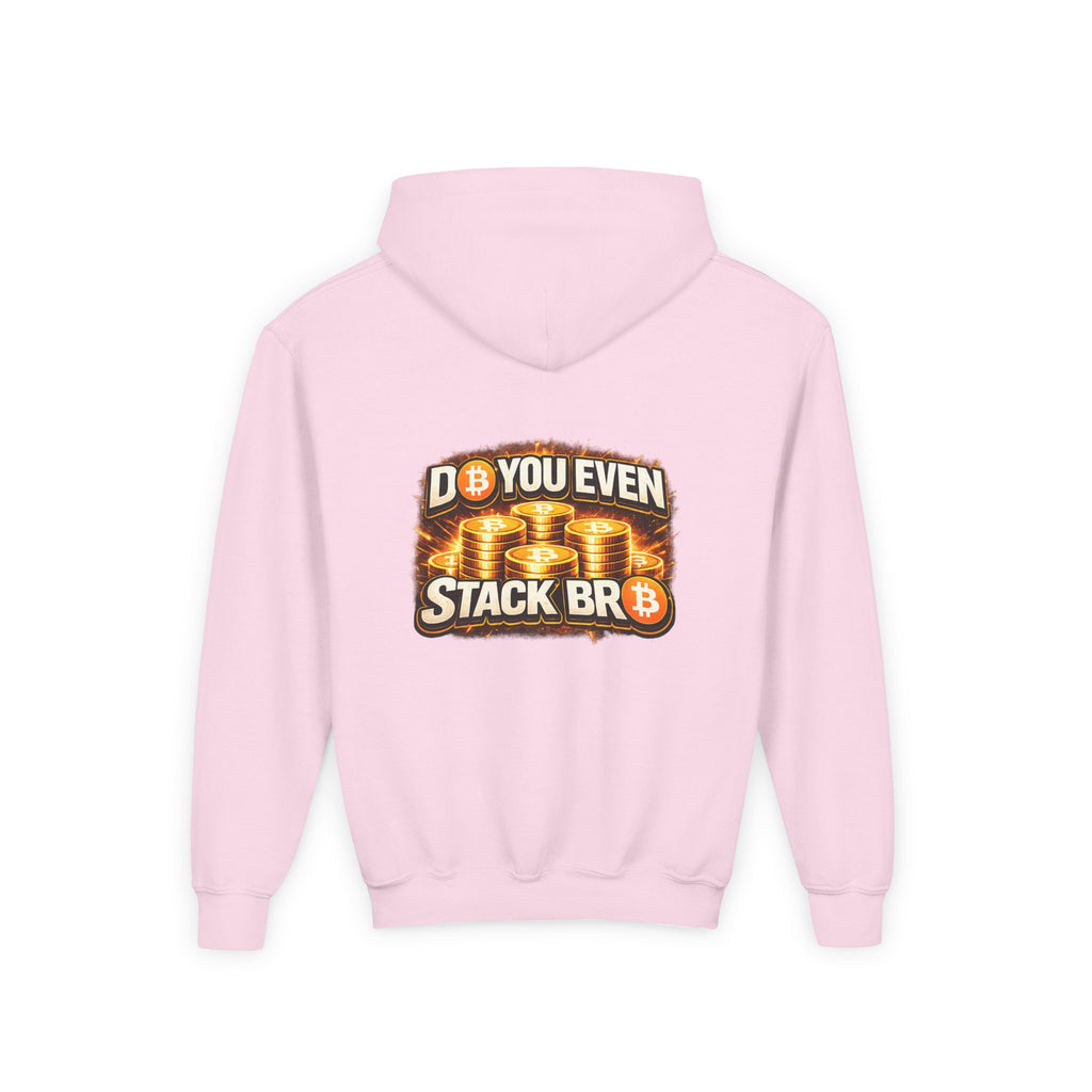 Bitcoin Logo Double Sided Youth Heavy Blend Hooded Sweatshirt