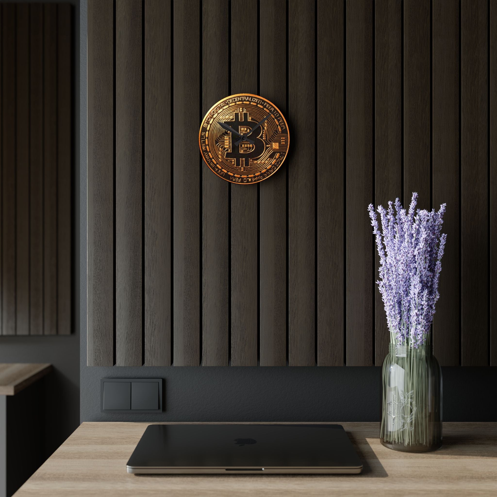 Bitcoin Acrylic Wall Clock