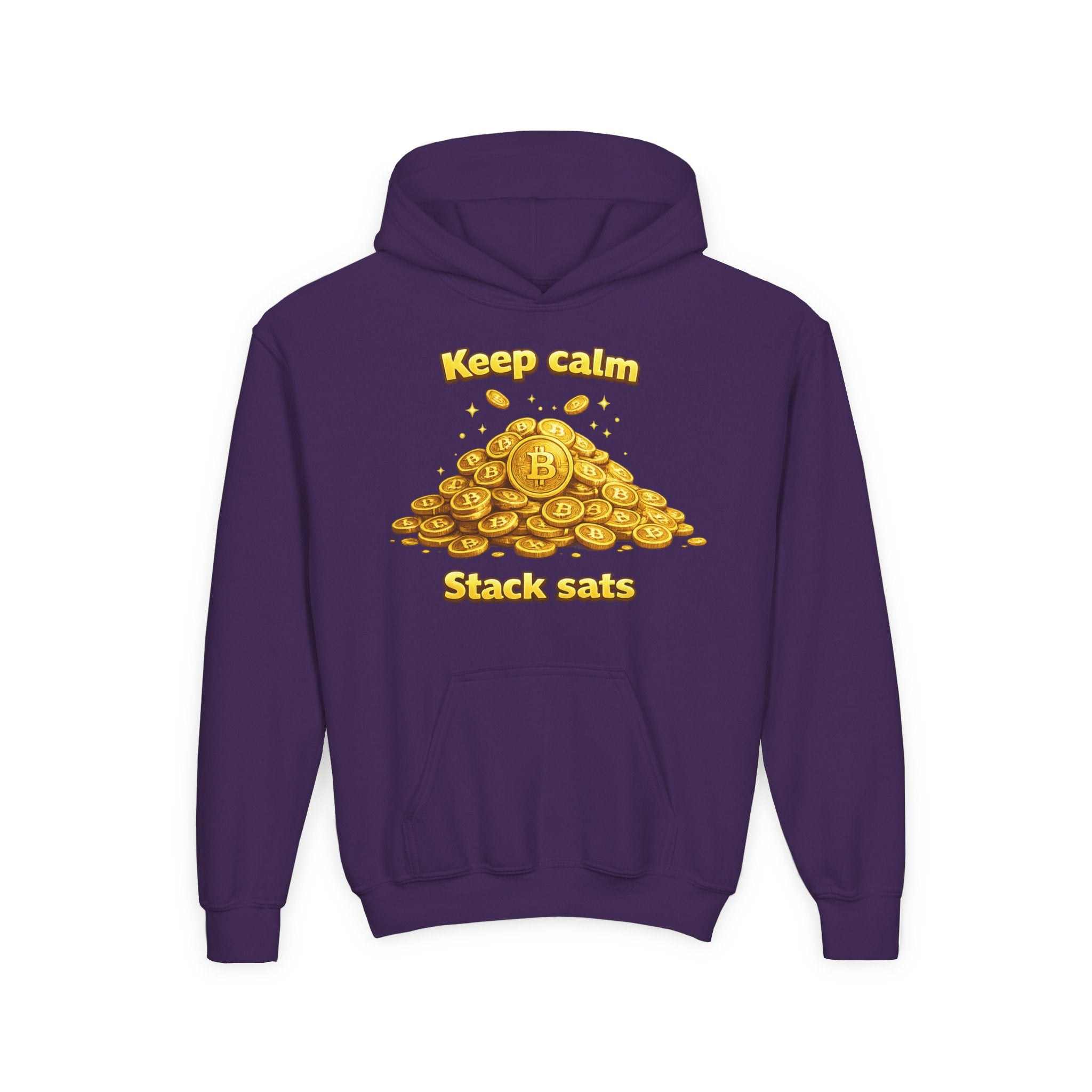 Keep Calm Stack Sats Youth Heavy Blend Hooded Sweatshirt