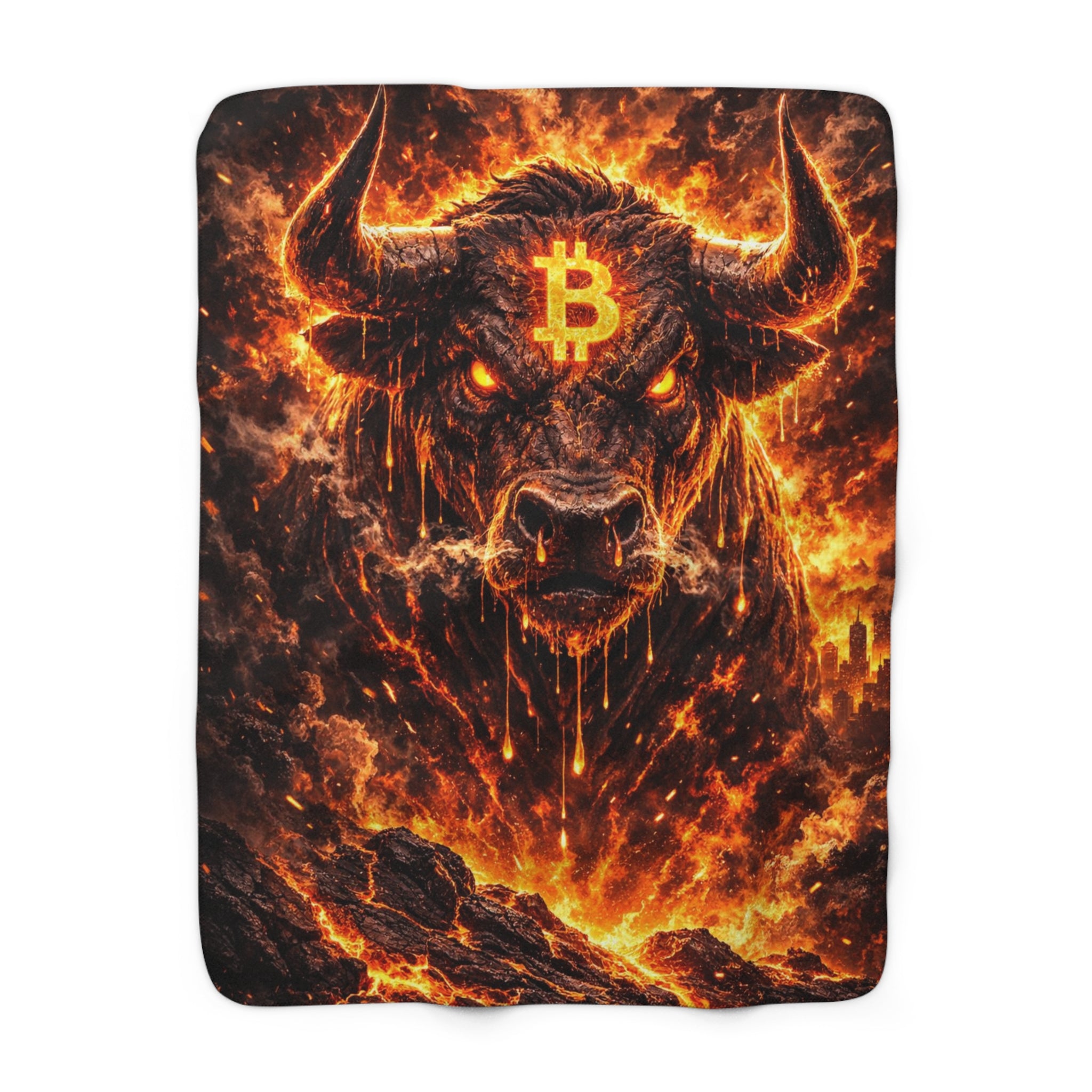 Bitcoin Bull Sherpa Fleece Blanket