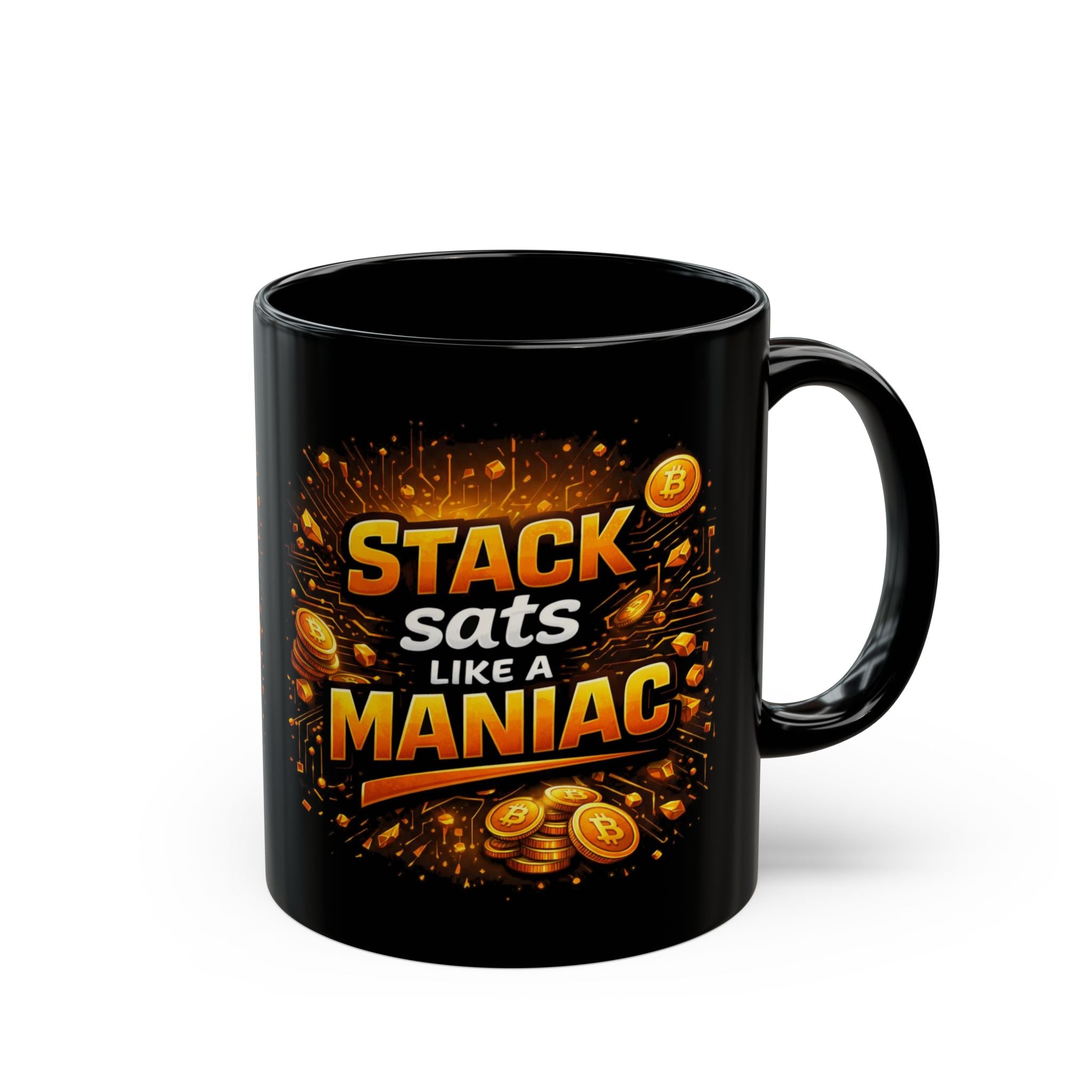 Stack Sats Abstract Black Mug (11oz, 15oz)