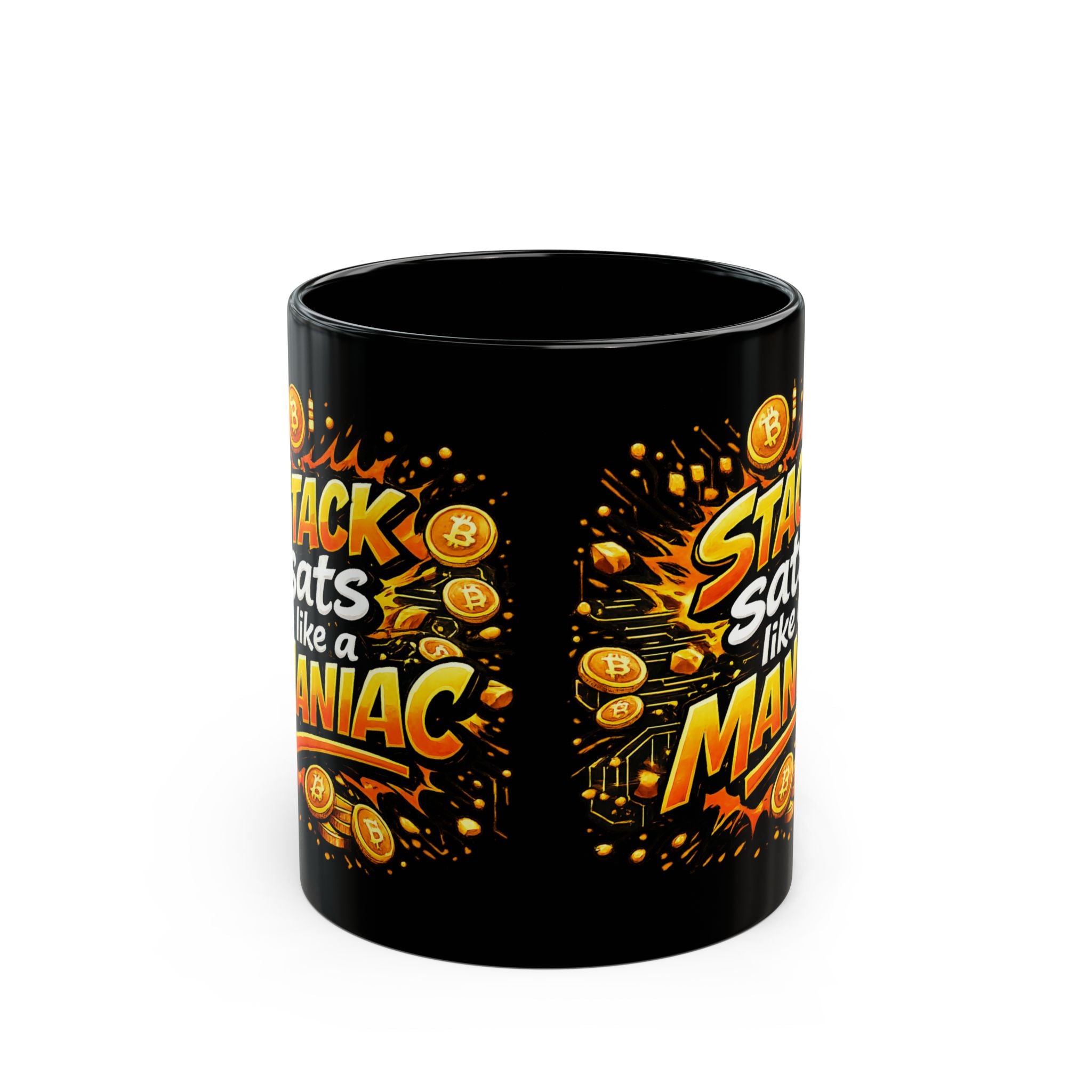 Stack Sats Abstract Black Mug (11oz, 15oz)