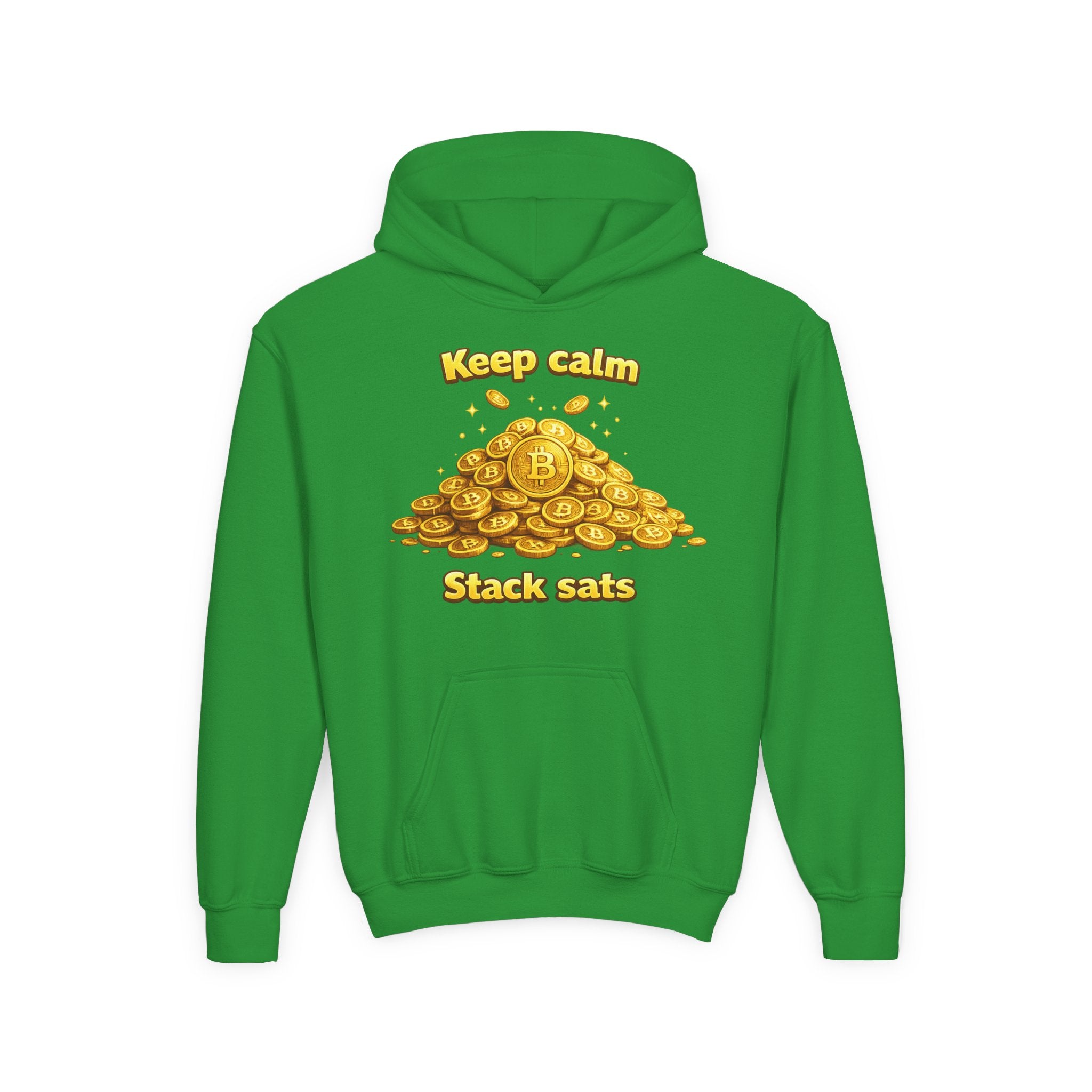 Keep Calm Stack Sats Youth Heavy Blend Hooded Sweatshirt