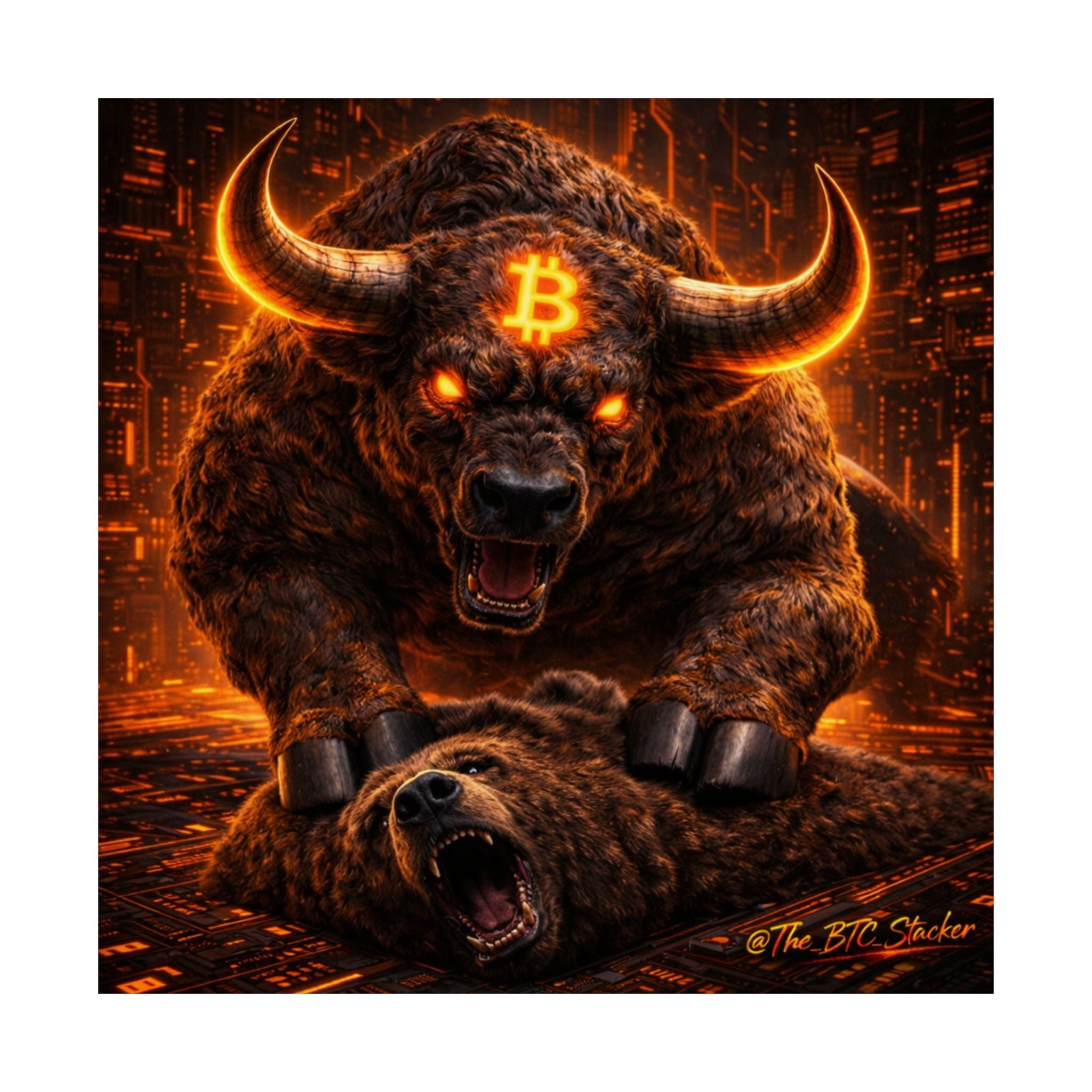 Bulls vs Bears Matte Vertical Posters