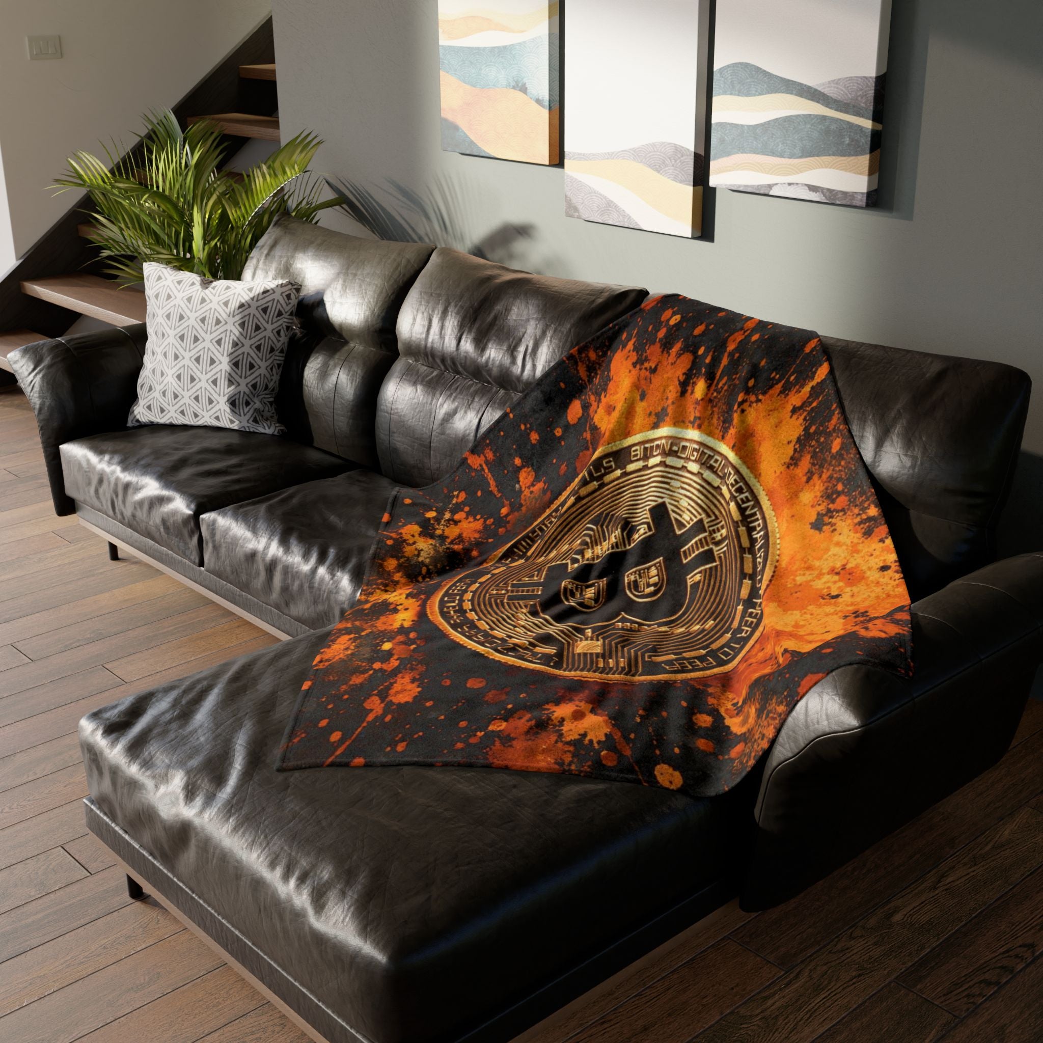 Bitcoin Full Art Soft Polyester Blanket