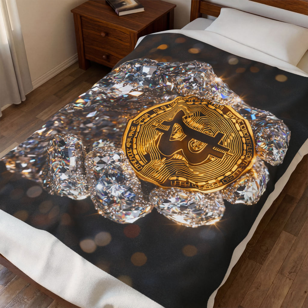 Diamond Hand Bitcoin Velveteen Plush Blanket