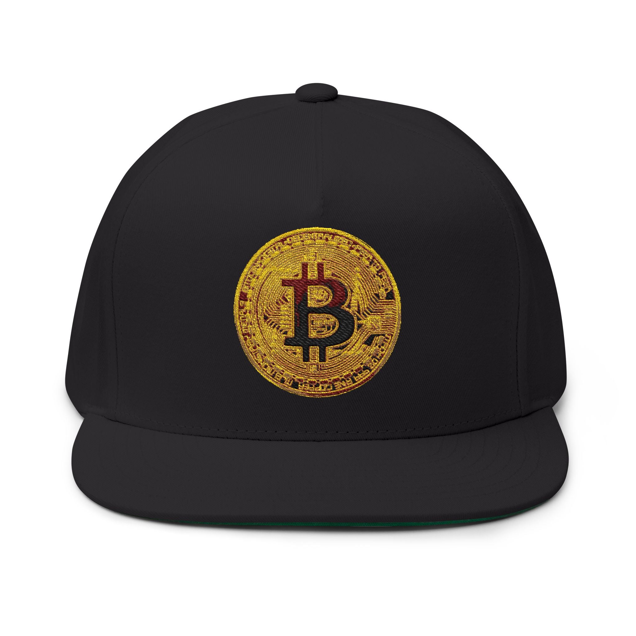 Bitcoin Logo Flat Bill Cap (Embroidery)