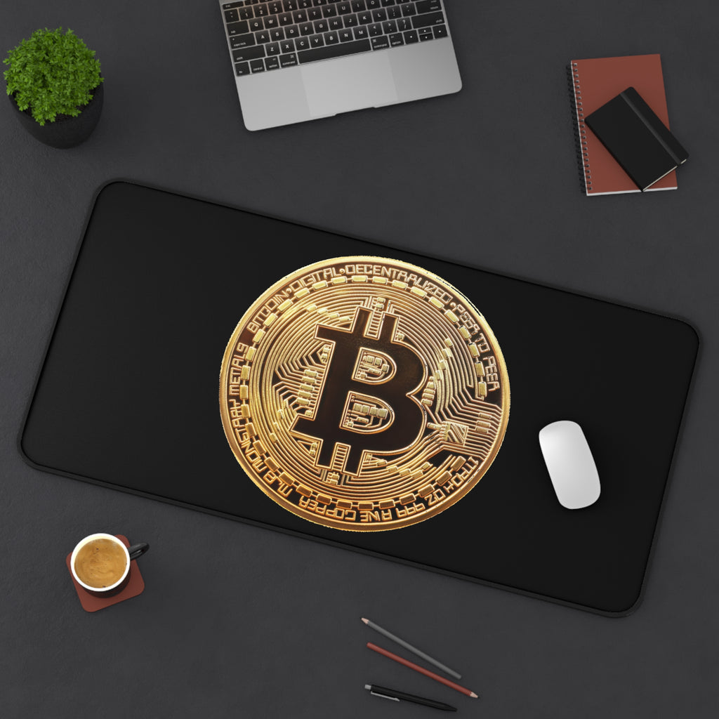 Bitcoin Black Desk Mat
