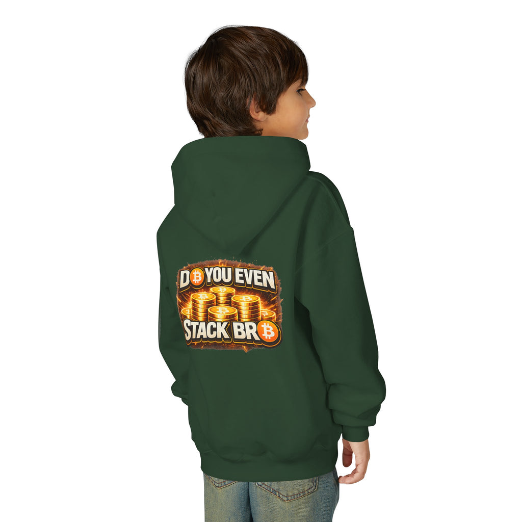 Bitcoin Logo Double Sided Youth Heavy Blend Hooded Sweatshirt