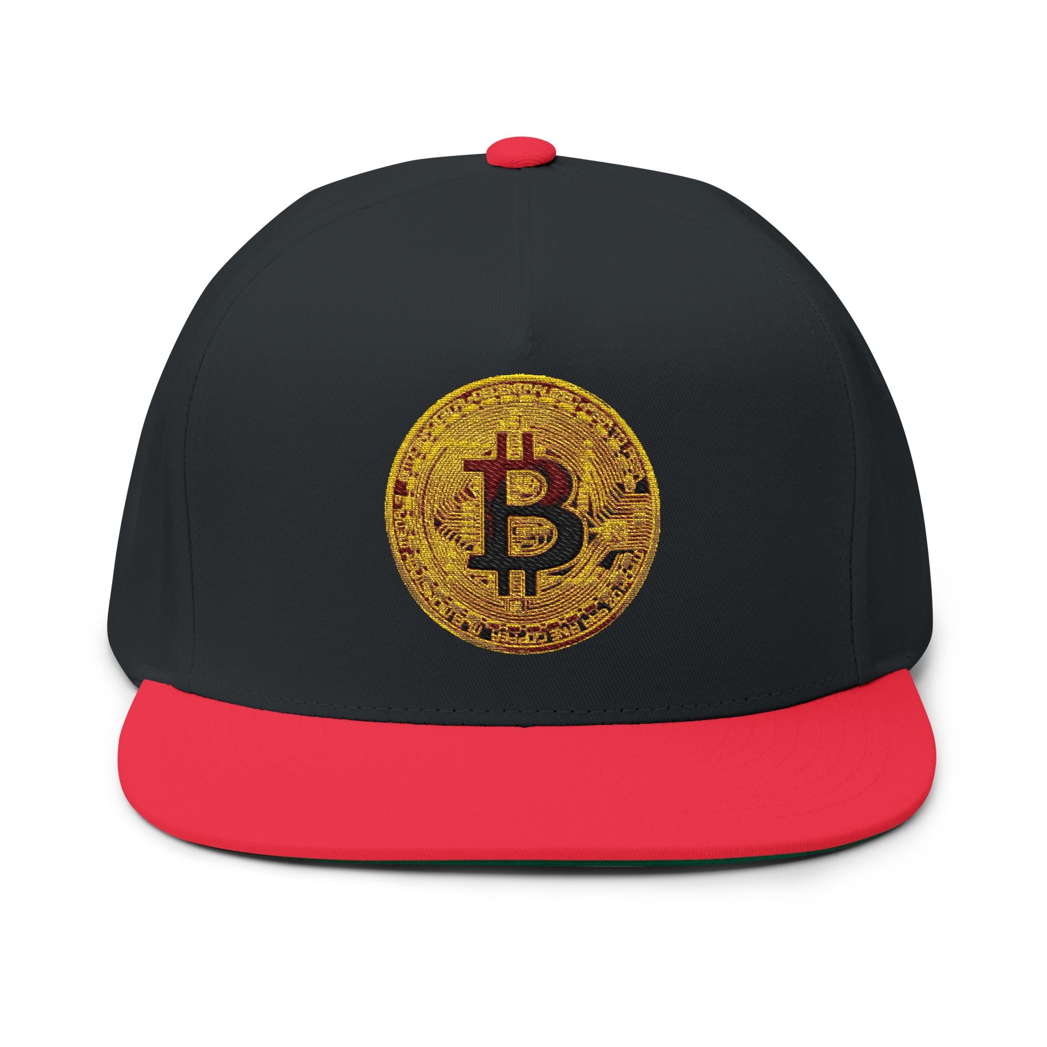 Bitcoin Logo Flat Bill Cap (Embroidery)
