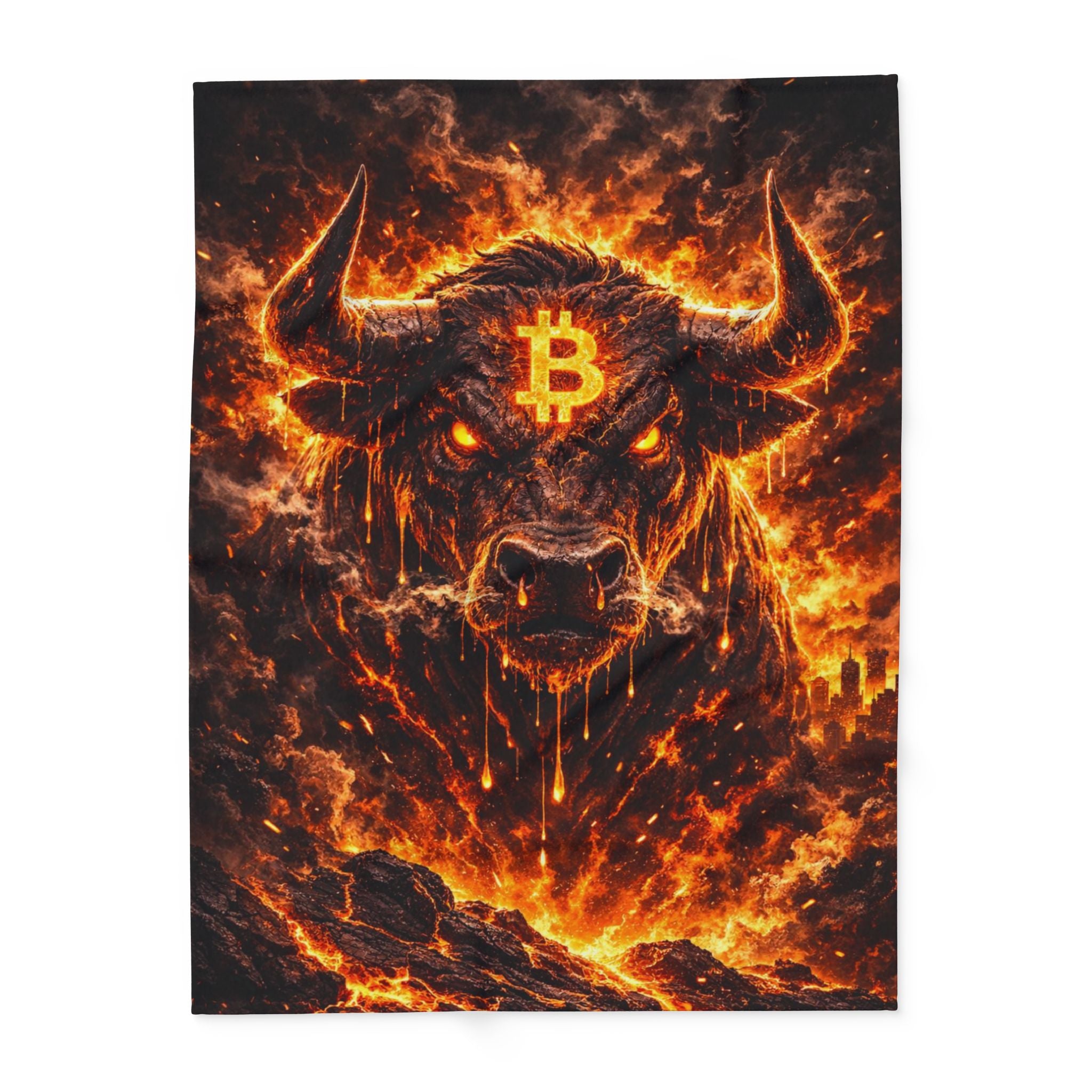 Bitcoin Bull Arctic Fleece Blanket