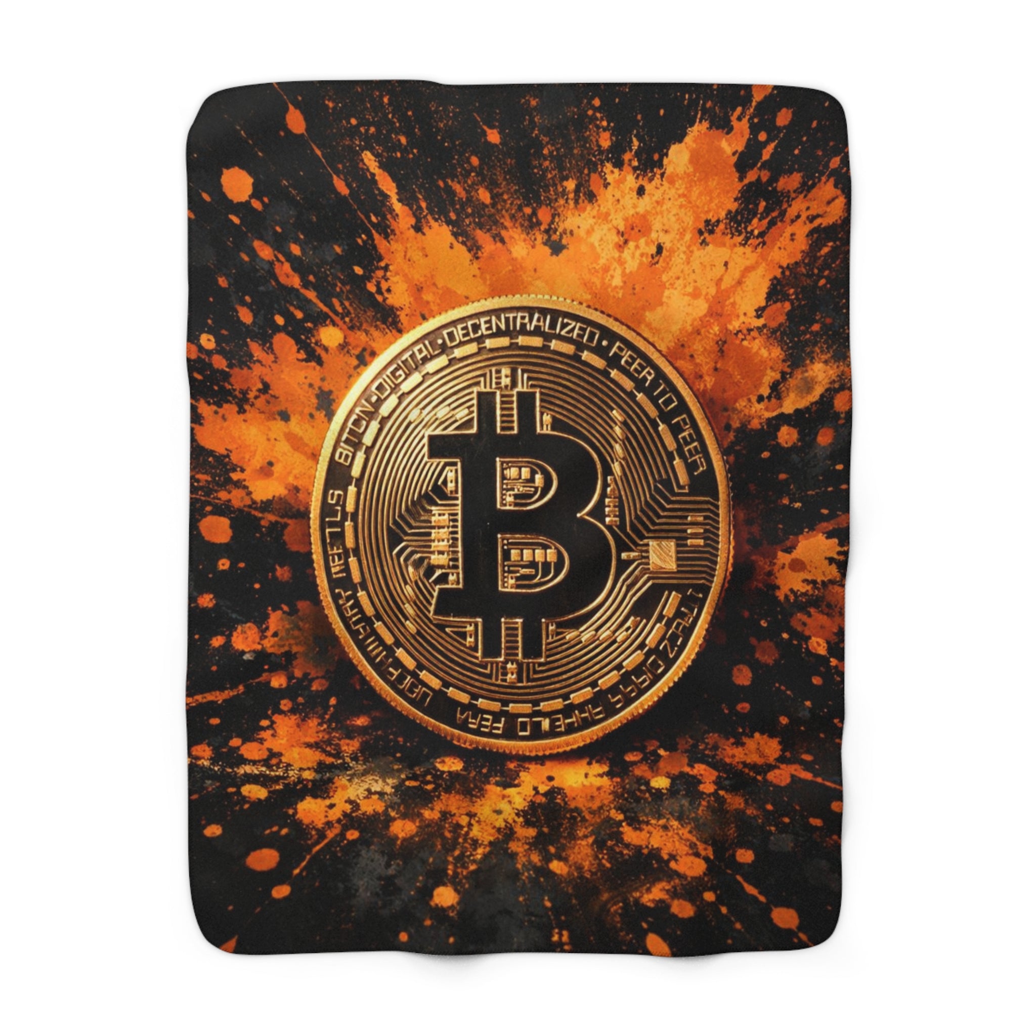 Bitcoin Full Art Sherpa Fleece Blanket