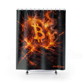 Flaming Bitcoin Abstract Shower Curtains