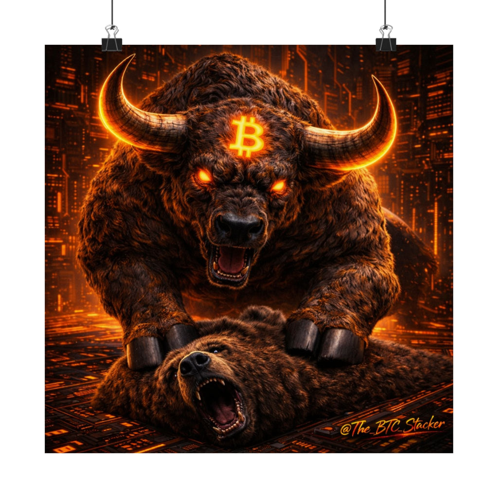 Bulls vs Bears Matte Vertical Posters