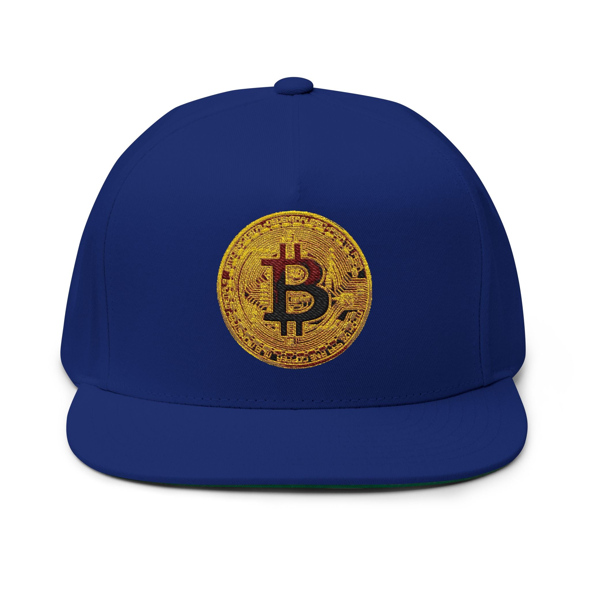 Bitcoin Logo Flat Bill Cap (Embroidery)