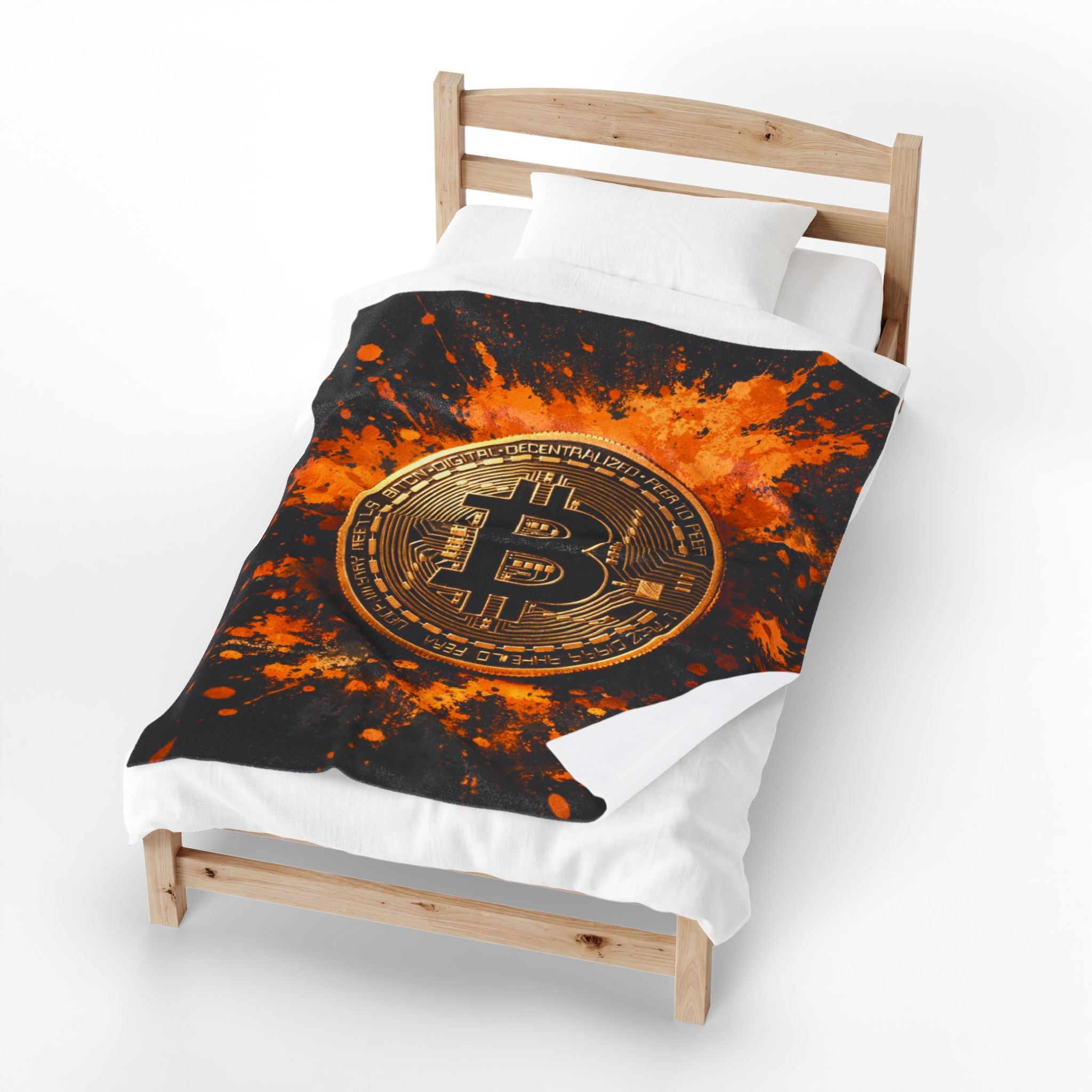 Bitcoin Full Art Velveteen Plush Blanket