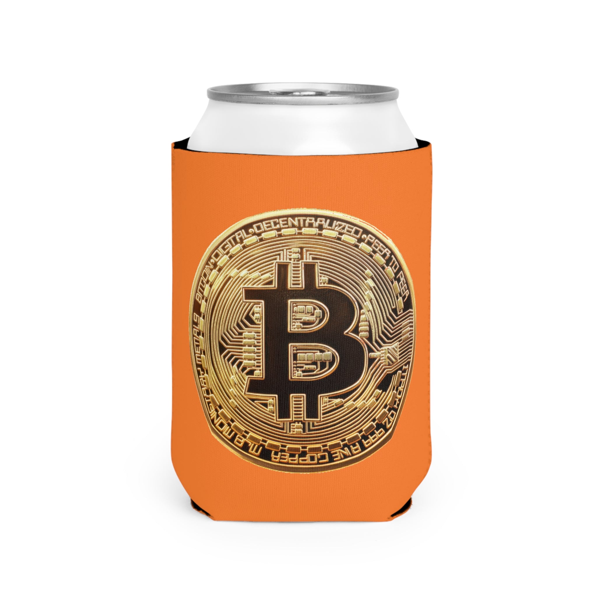 Orange Bitcoin Can Cooler Sleeve