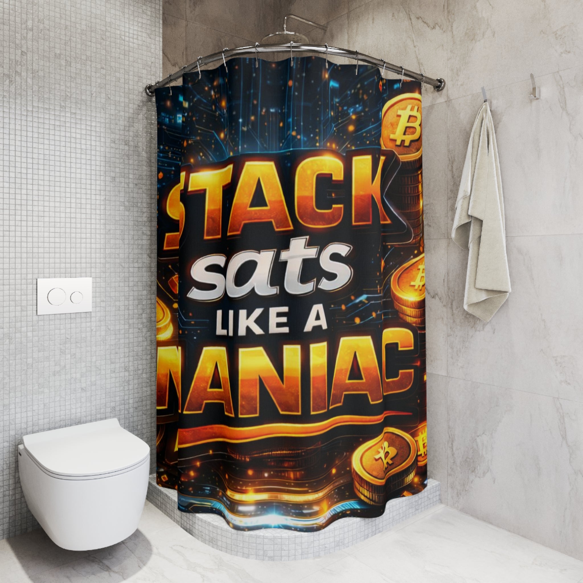 Stack like a Maniac Abstract Shower Curtains