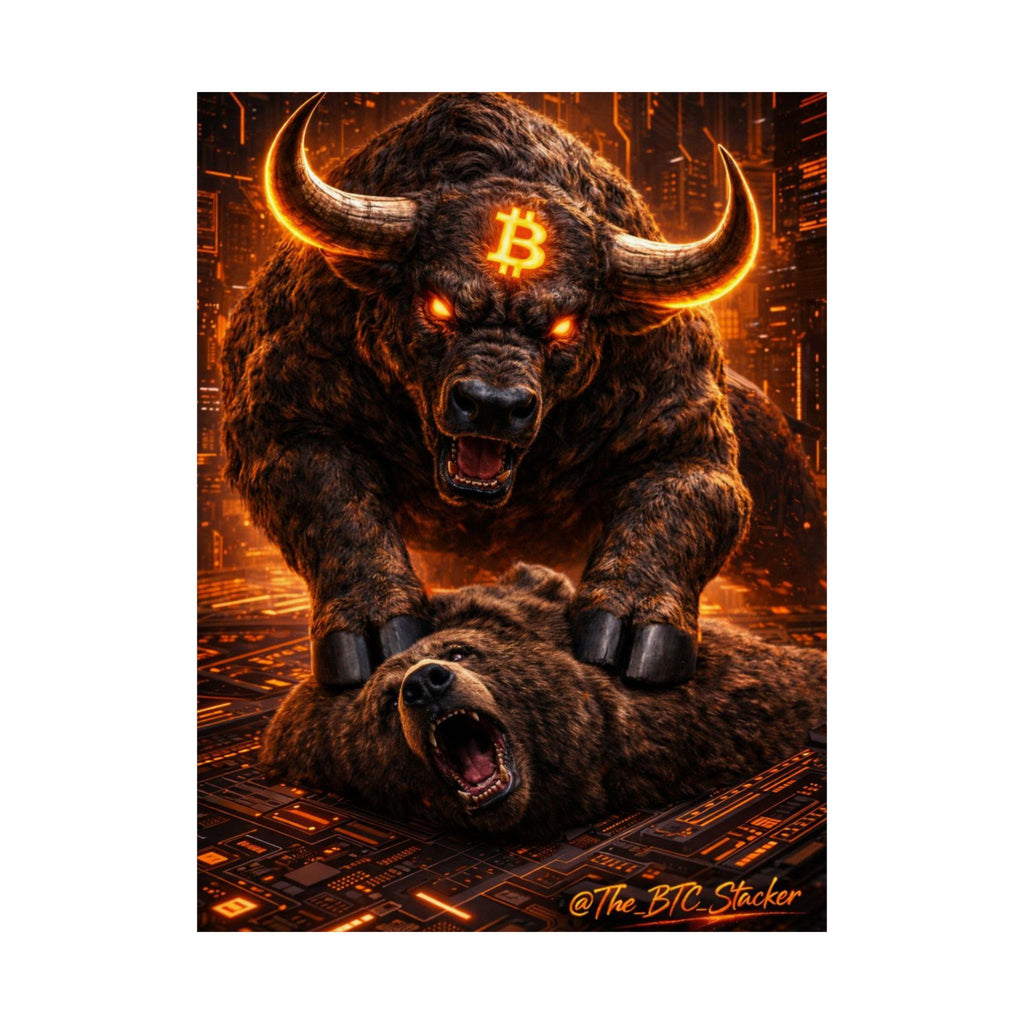 Bulls vs Bears Matte Vertical Posters