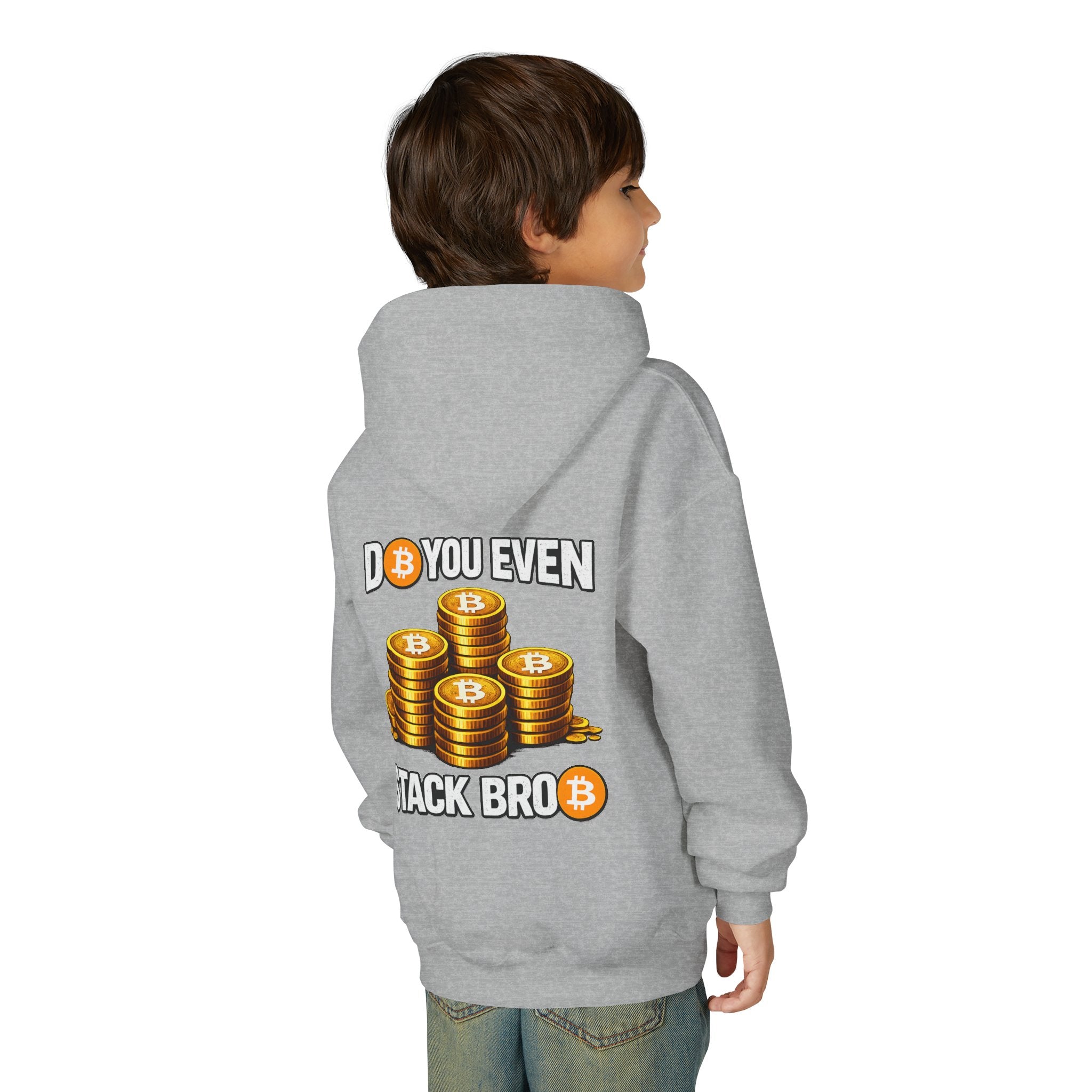 Do You Even Stack Bro Double Sided Youth Heavy Blend Hooded Sweatshirt