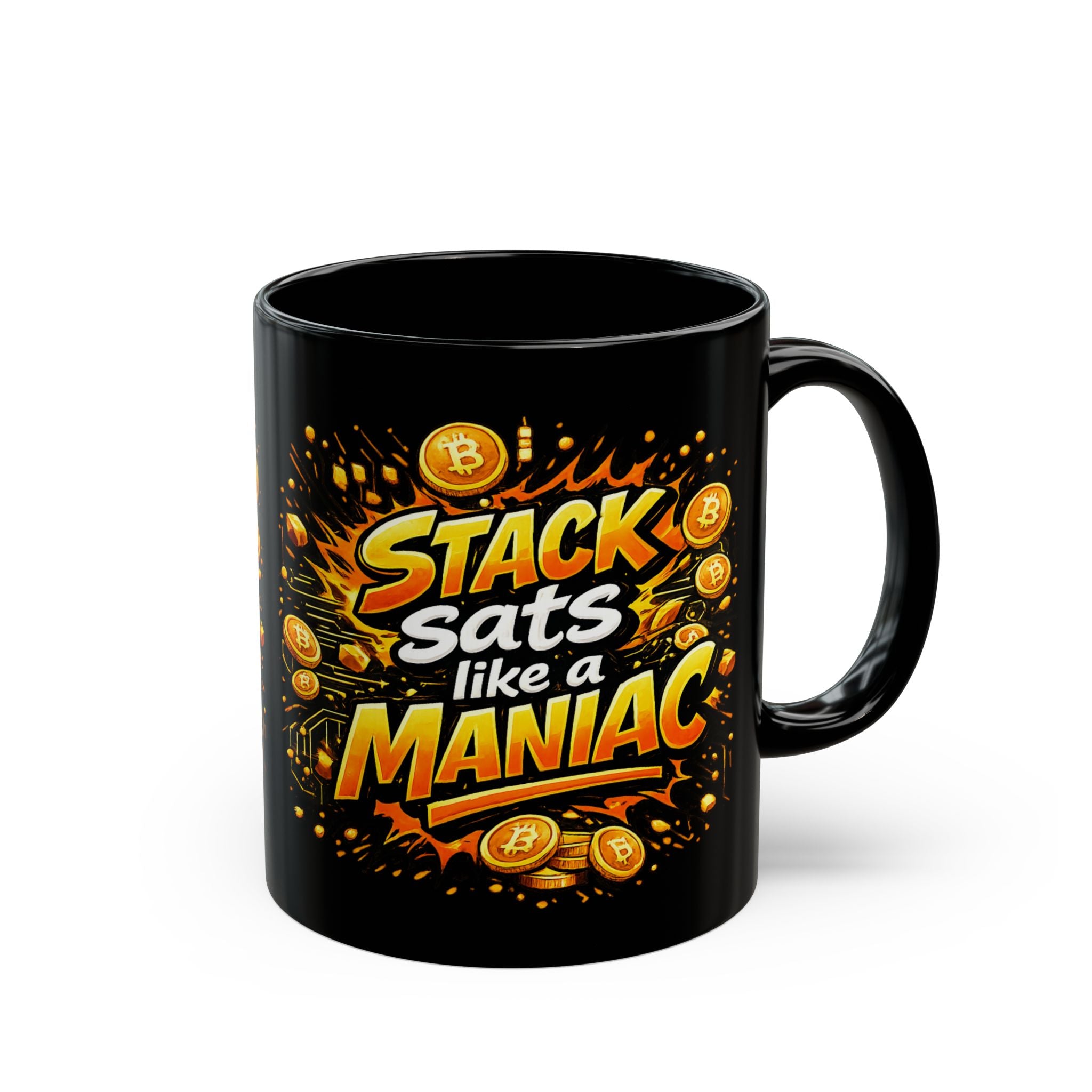 Stack Sats Abstract Black Mug (11oz, 15oz)