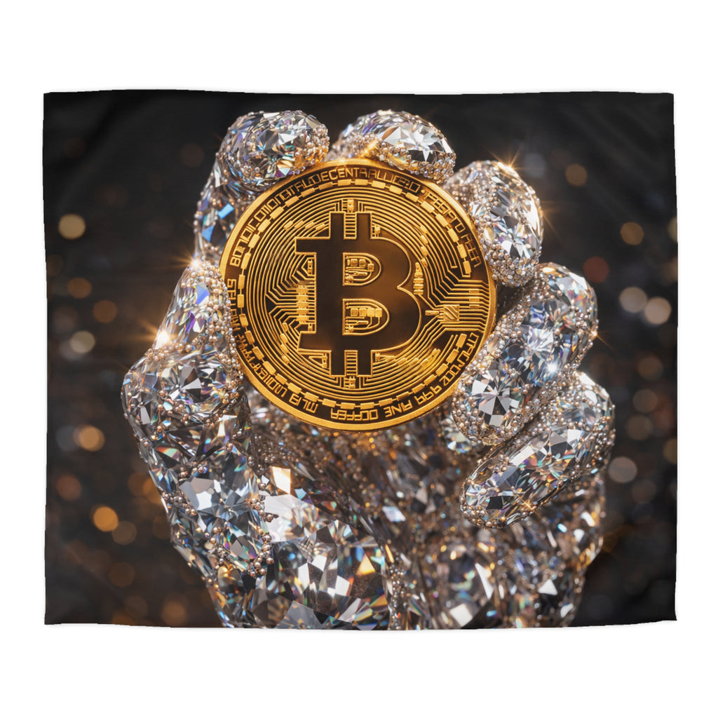 Diamond Hand Bitcoin Microfiber Duvet Cover