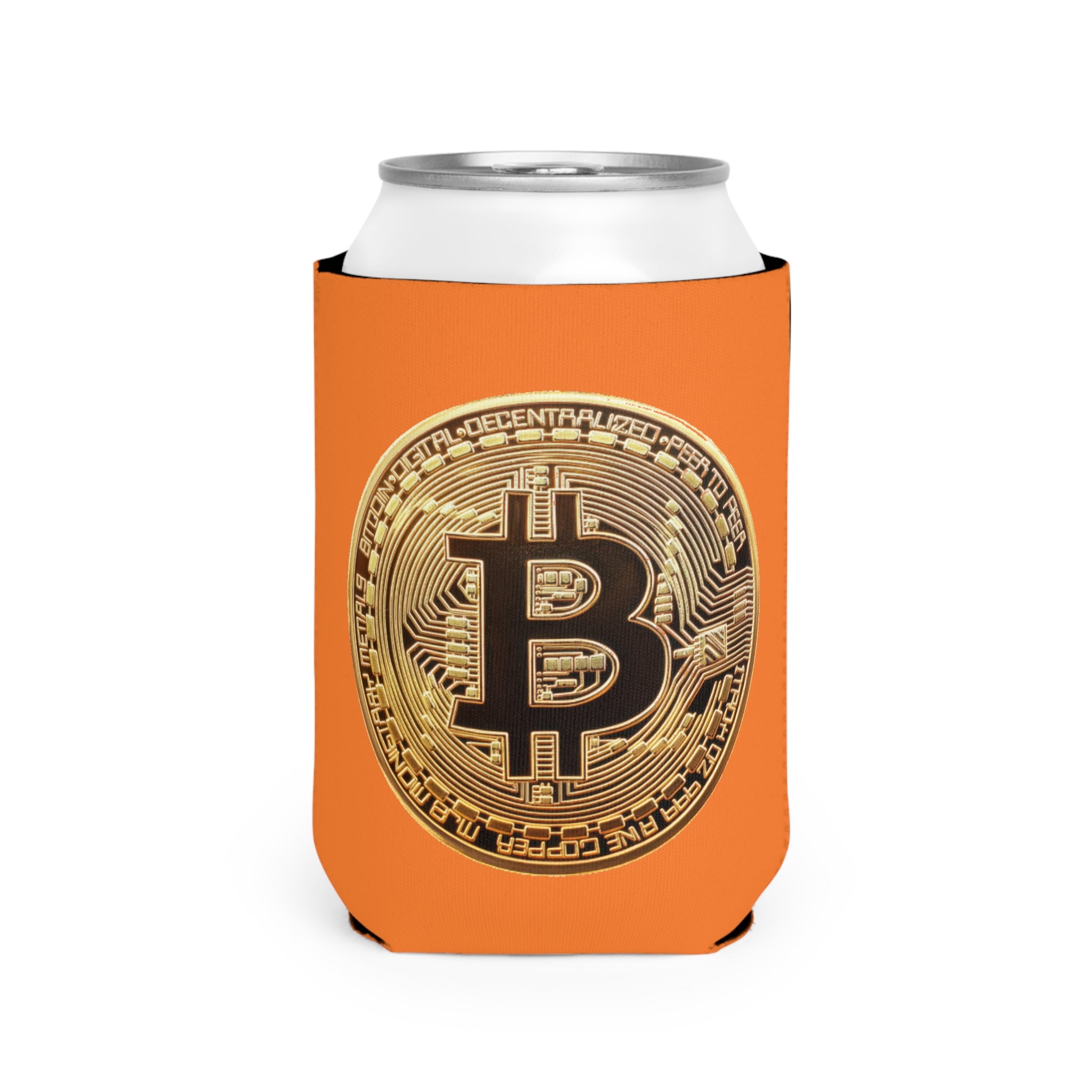 Orange Bitcoin Can Cooler Sleeve