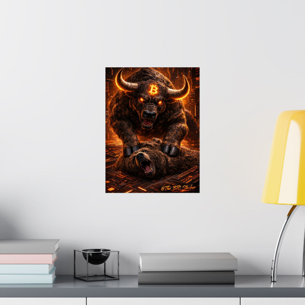 Bulls vs Bears Matte Vertical Posters
