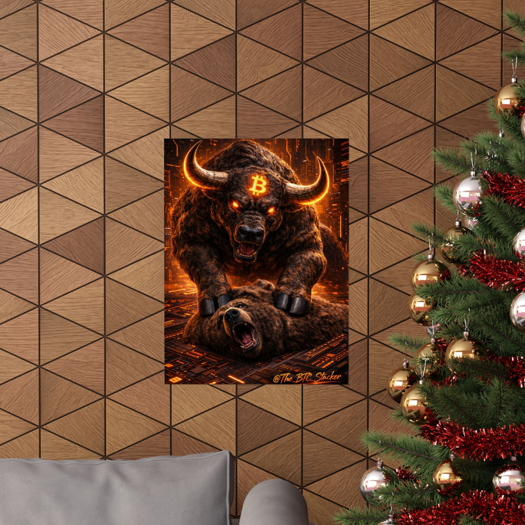 Bulls vs Bears Matte Vertical Posters