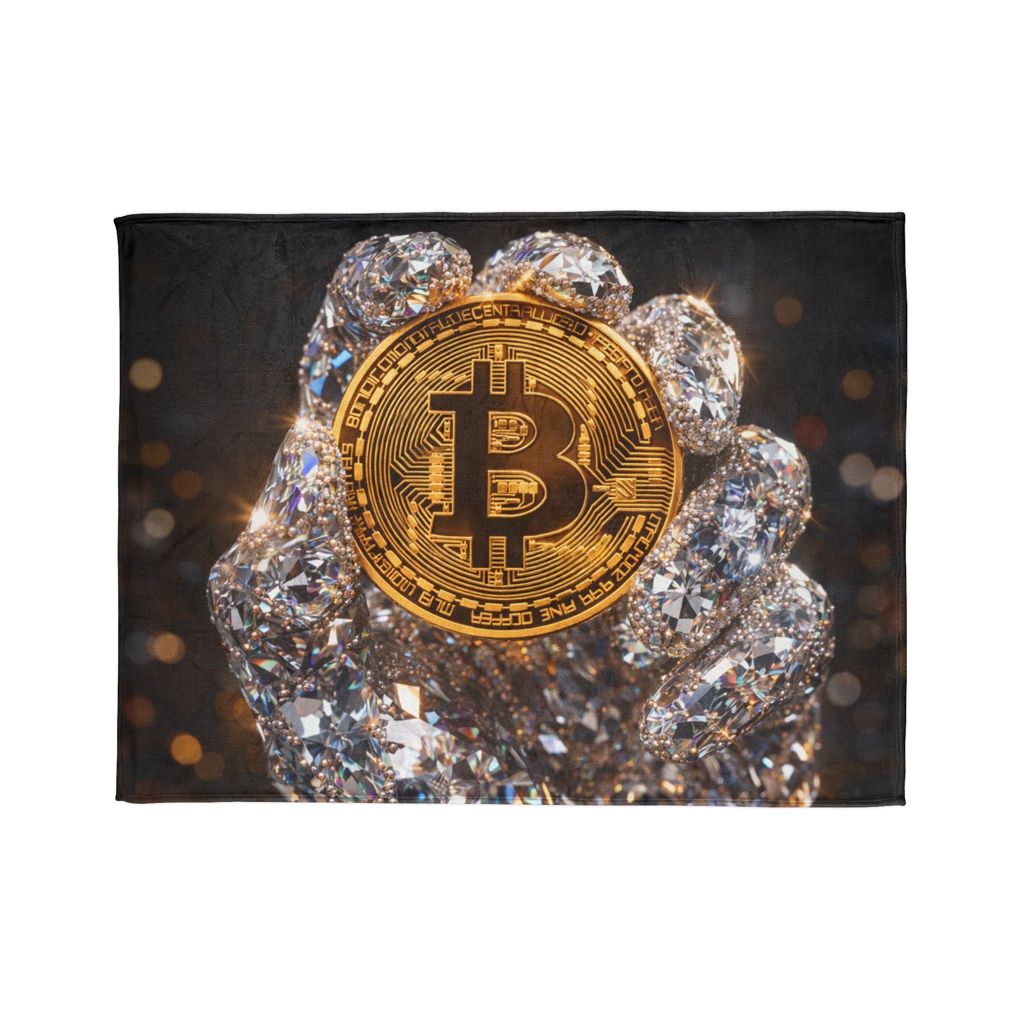 Diamond Hand Bitcoin Soft Polyester Blanket