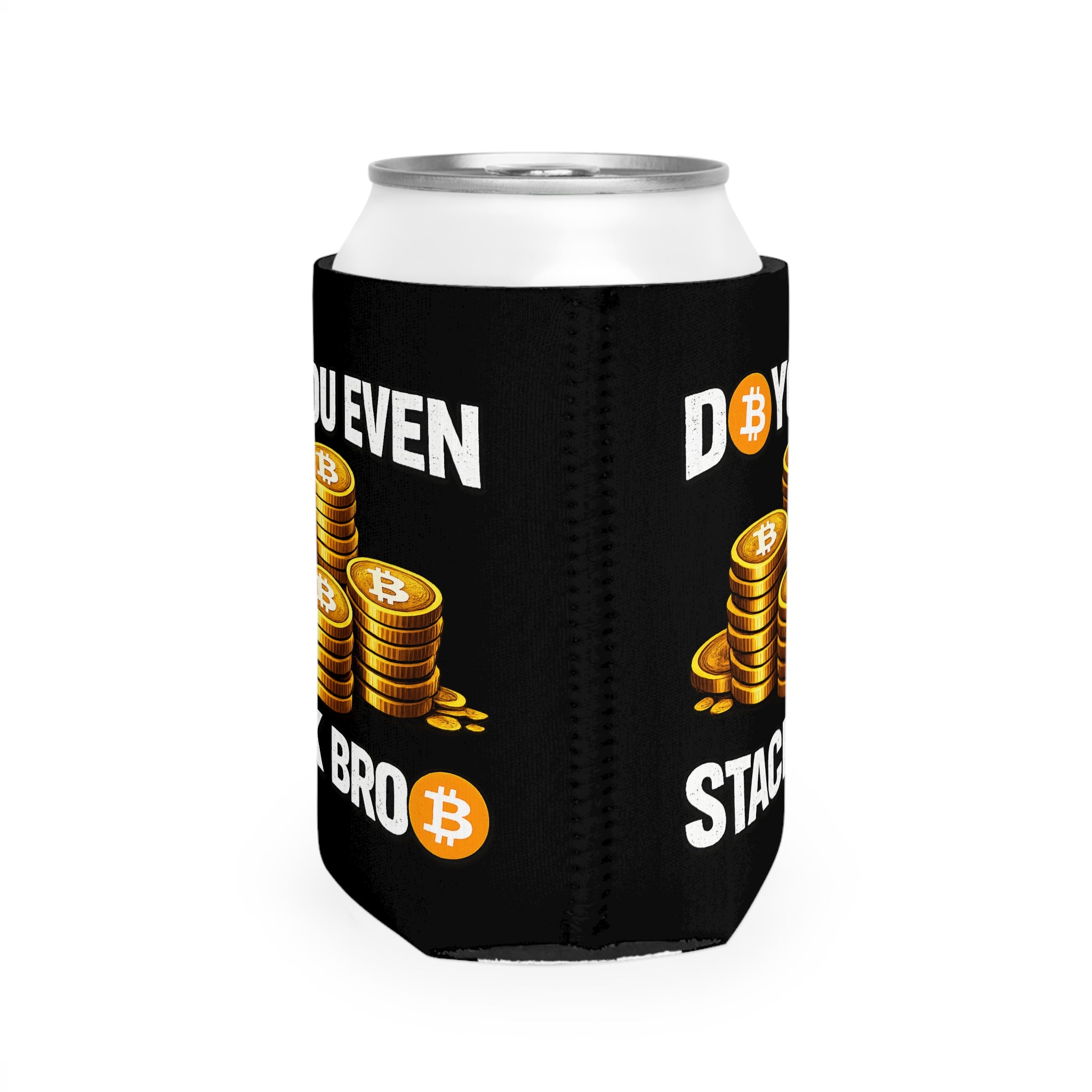 Black Do You Even Stack Bro Can Cooler Sleeve