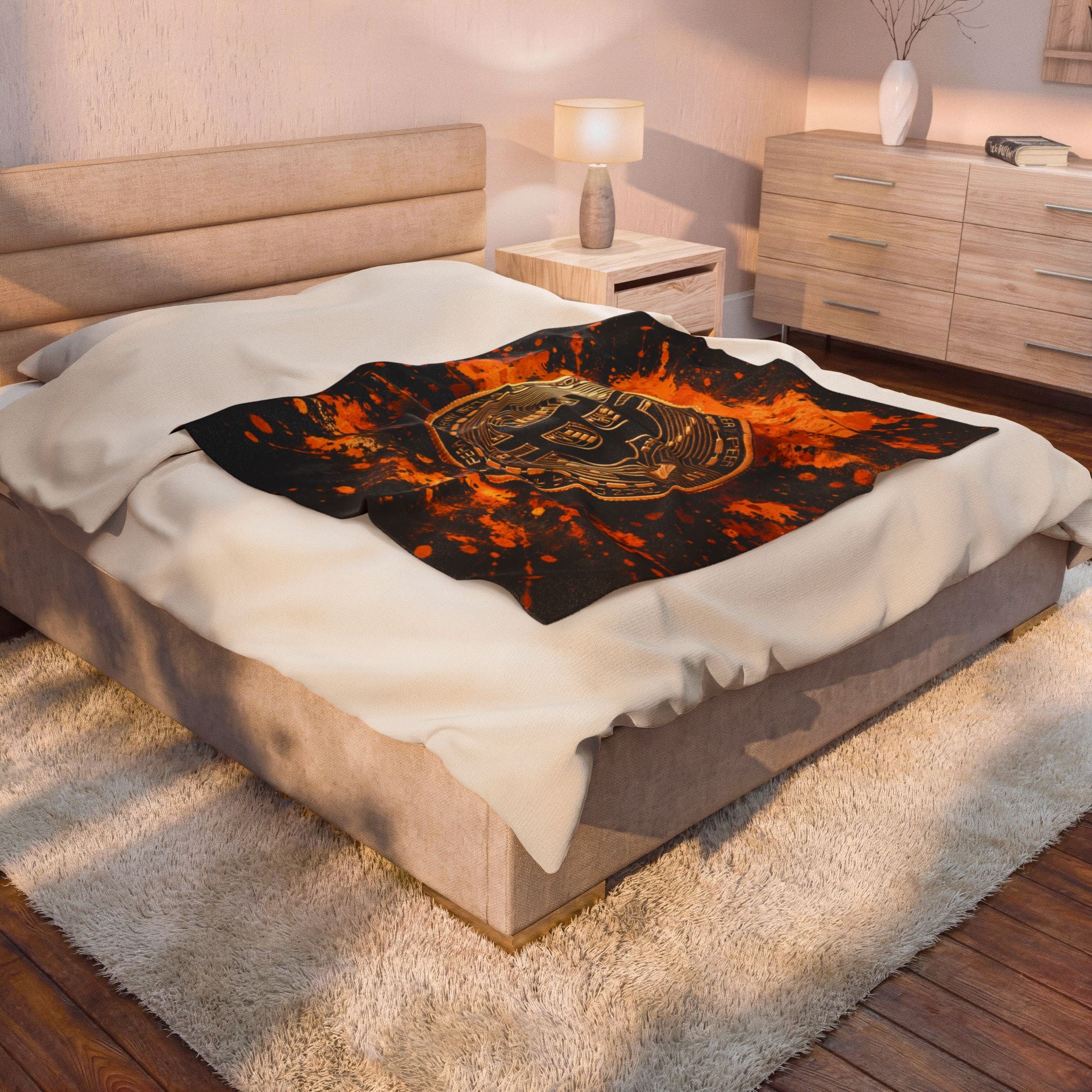 Bitcoin Full Art Velveteen Plush Blanket