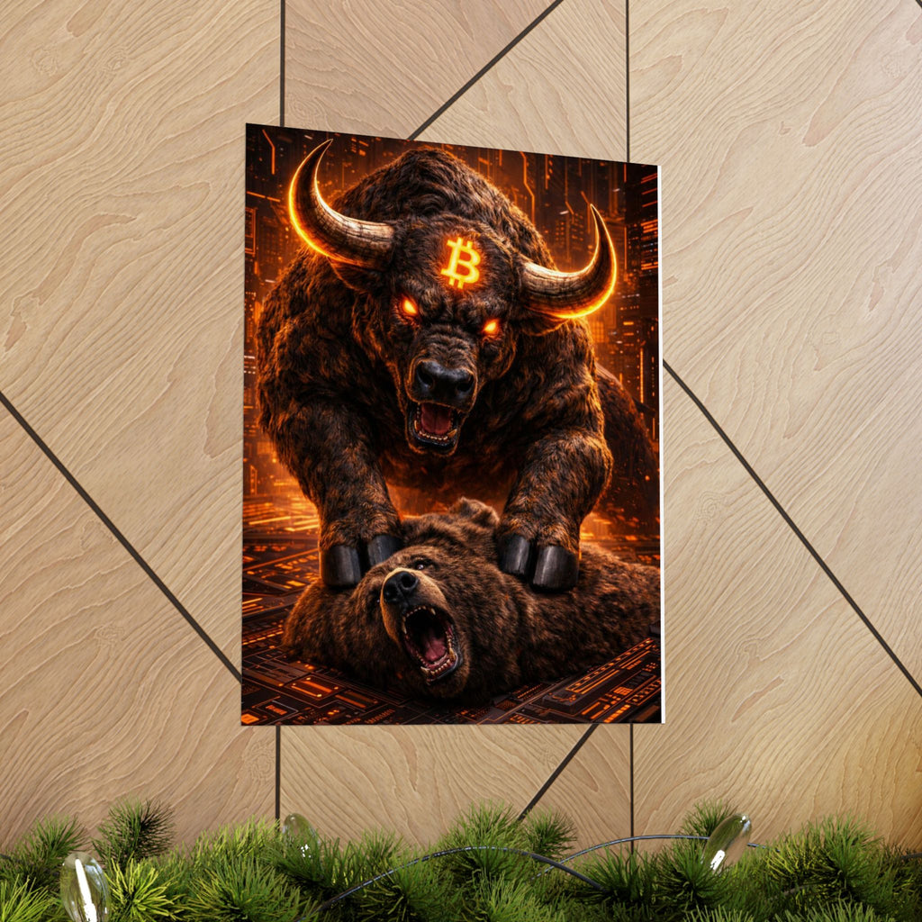 Bulls vs Bears Matte Vertical Posters