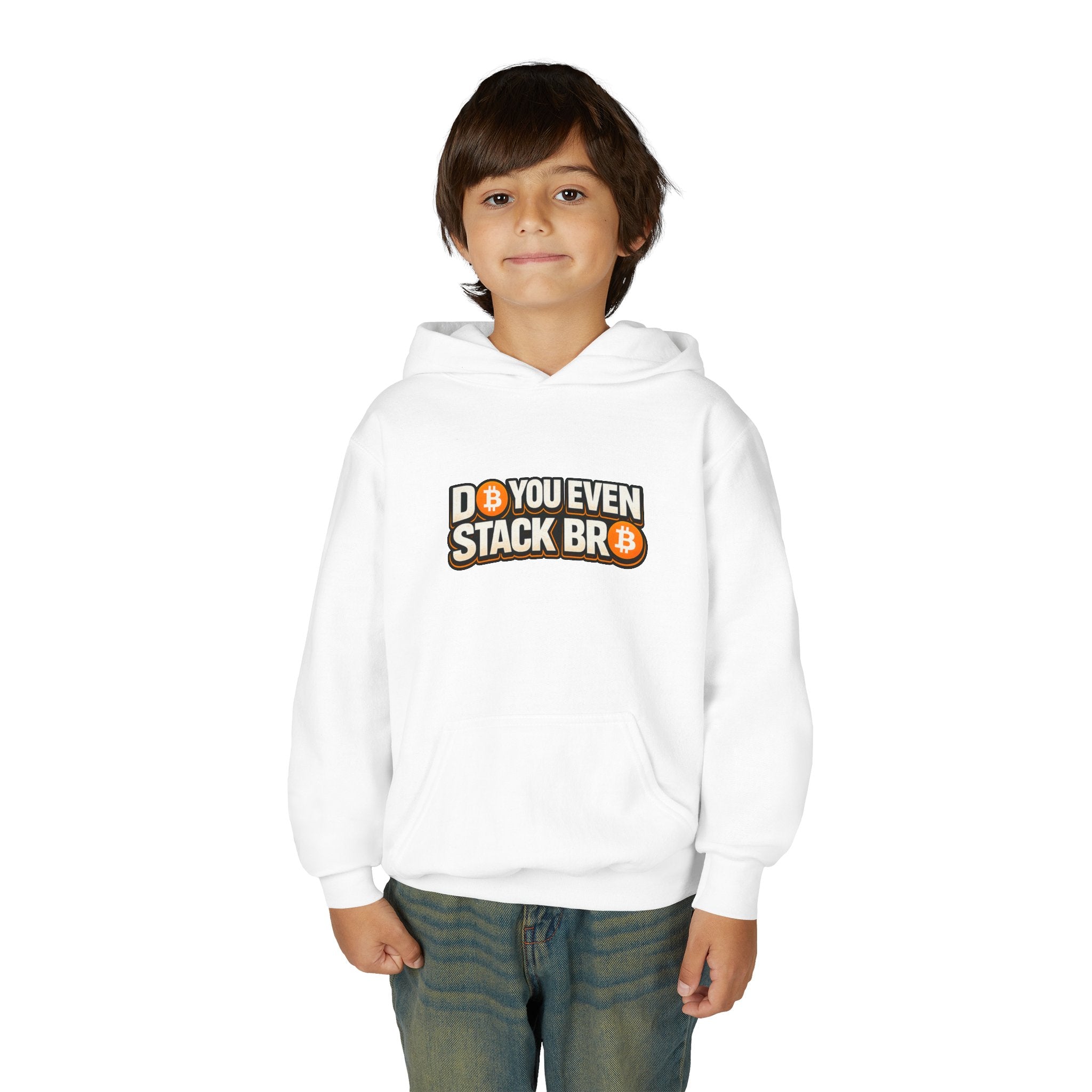 Bitcoin Double Sided Youth Heavy Blend Hooded Sweatshirt