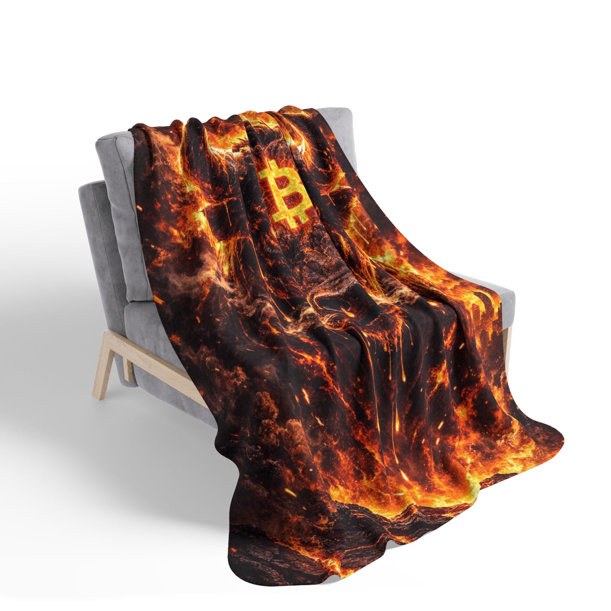 Bitcoin Bull Fleece Sherpa Blanket