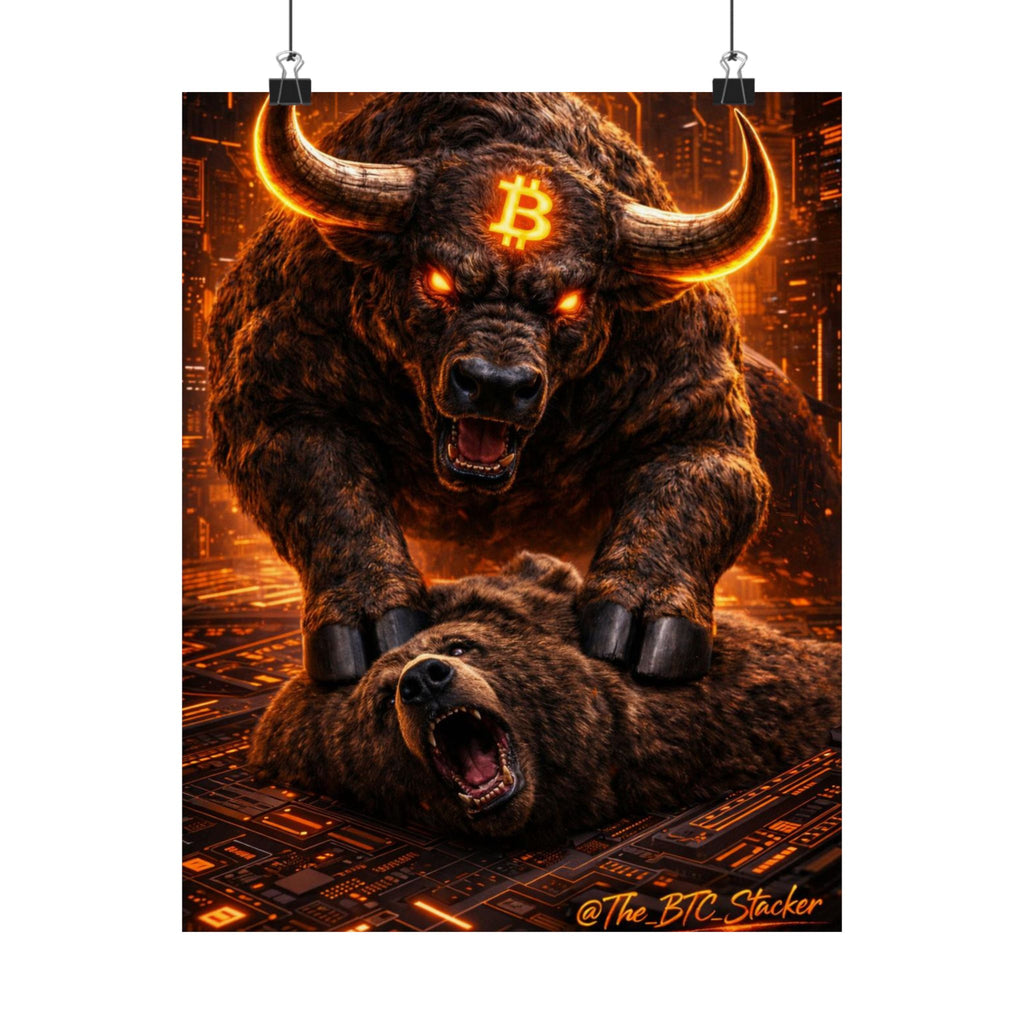 Bulls vs Bears Matte Vertical Posters