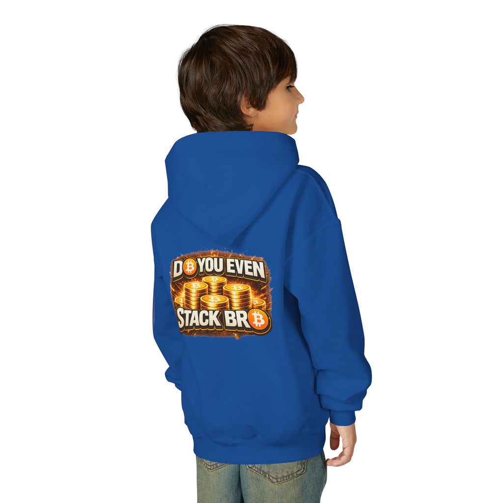 Bitcoin Logo Double Sided Youth Heavy Blend Hooded Sweatshirt
