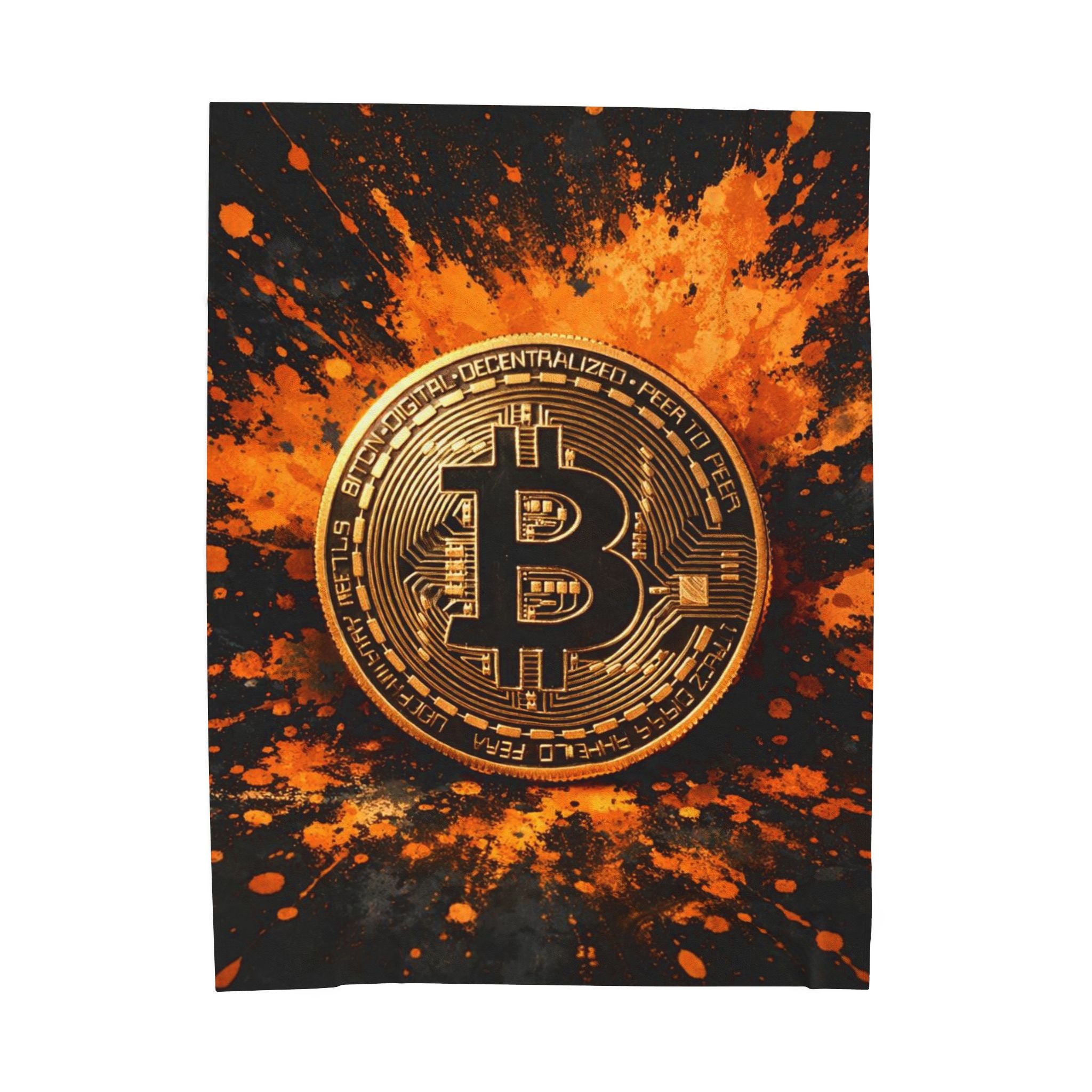 Bitcoin Full Art Velveteen Plush Blanket