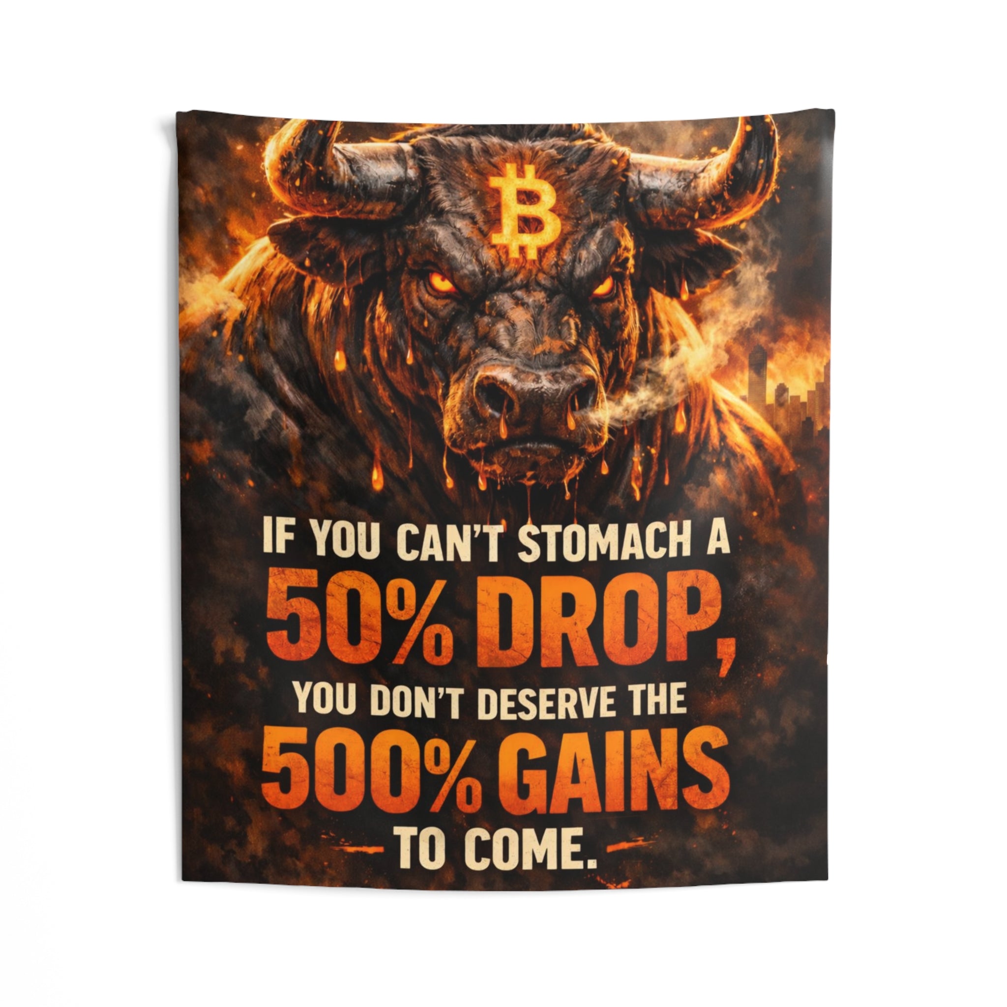 Bitcoin Gains Abstract Indoor Wall Tapestries