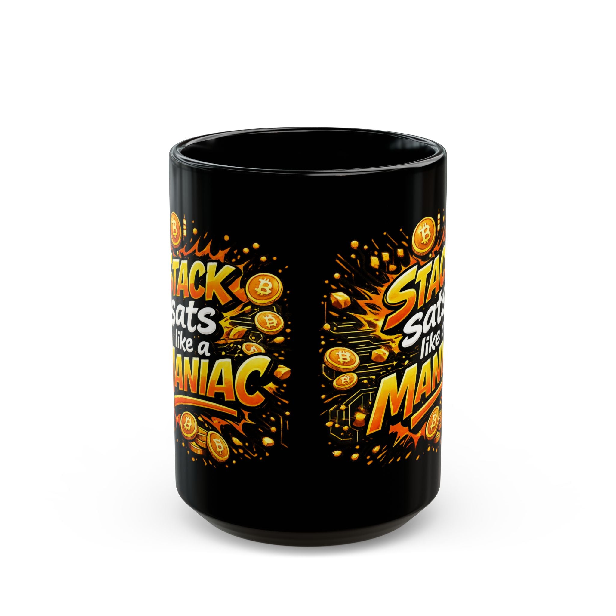 Stack Sats Abstract Black Mug (11oz, 15oz)