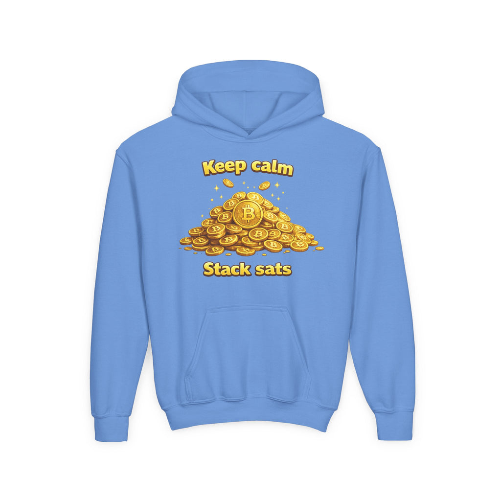 Keep Calm Stack Sats Youth Heavy Blend Hooded Sweatshirt