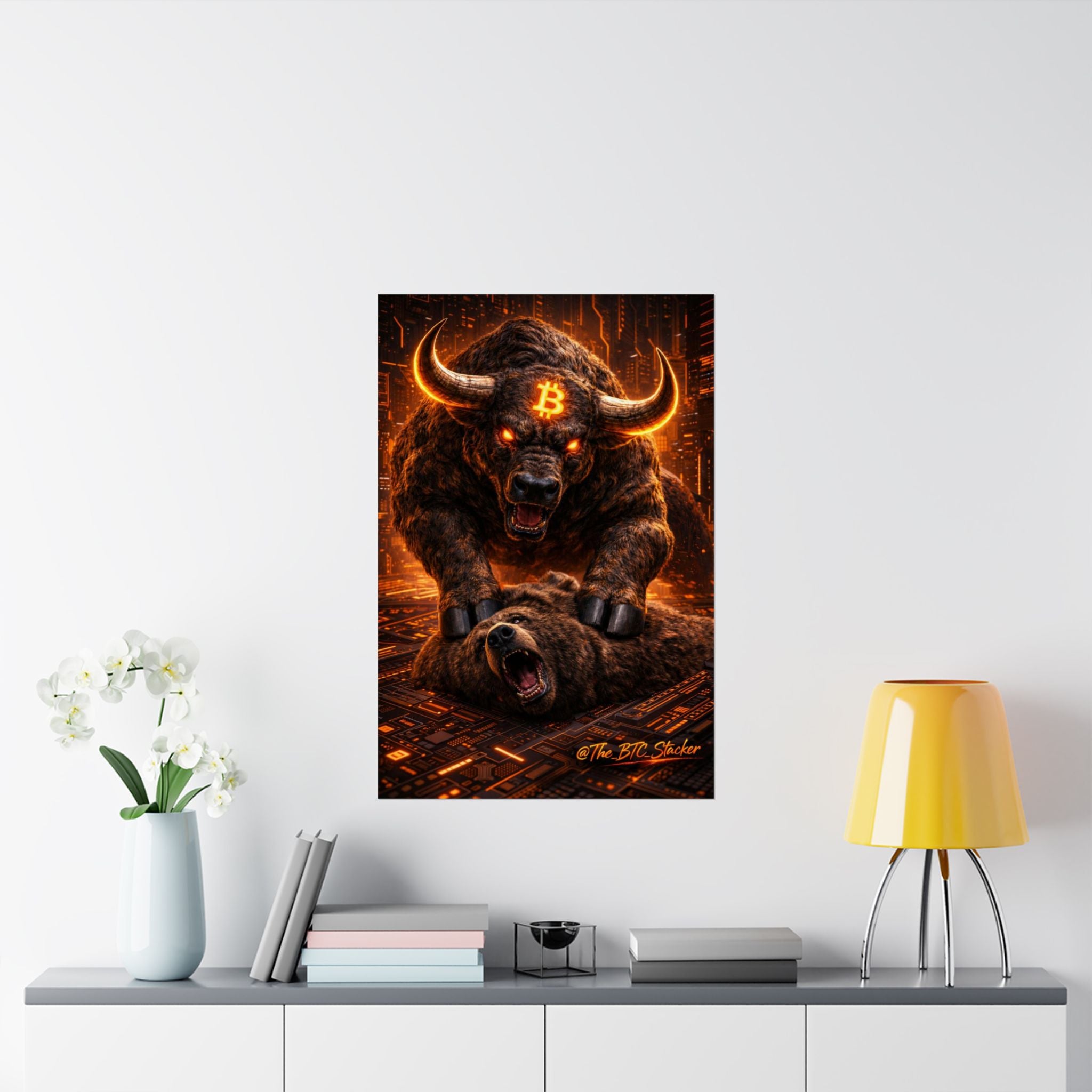 Bulls vs Bears Matte Vertical Posters