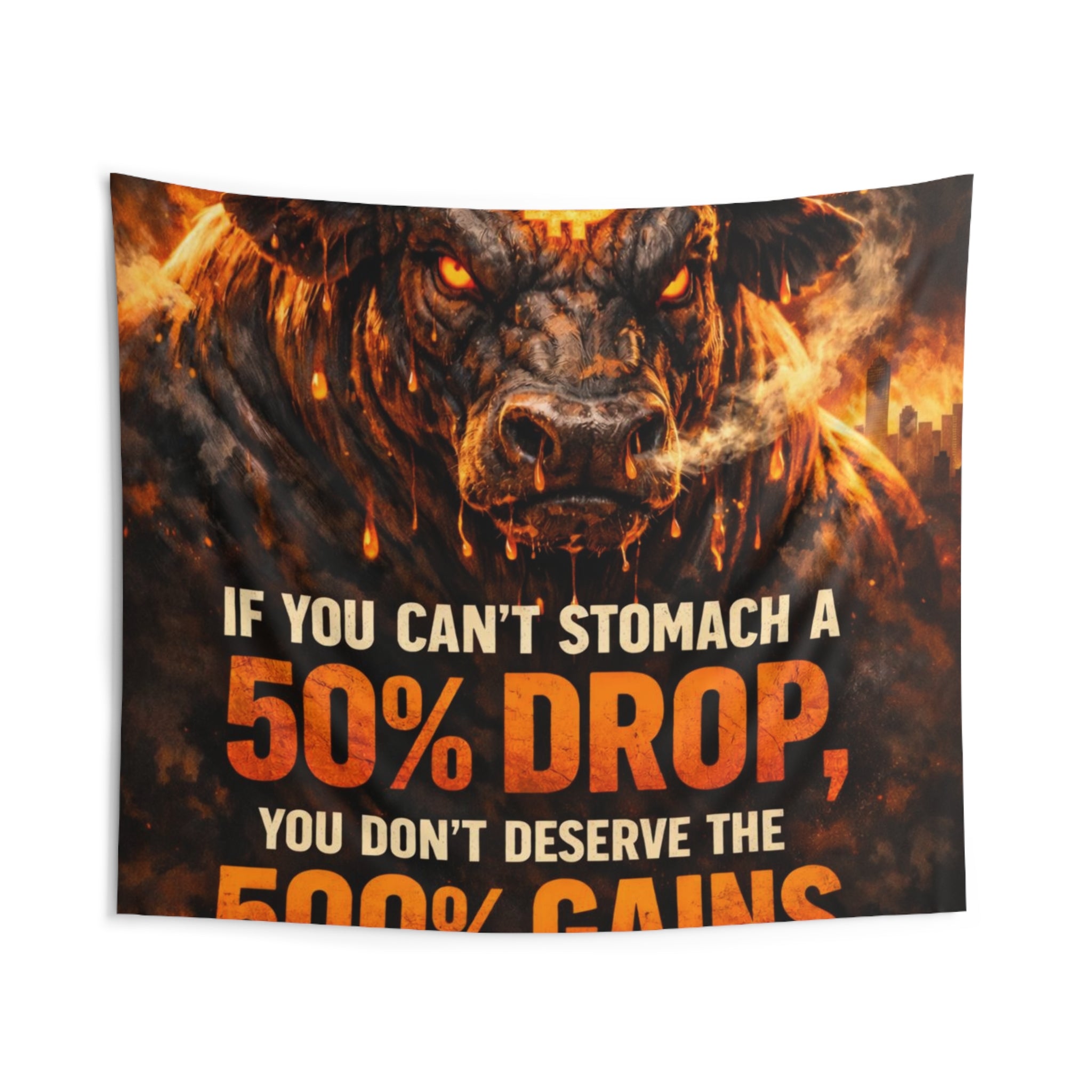 Bitcoin Gains Abstract Indoor Wall Tapestries