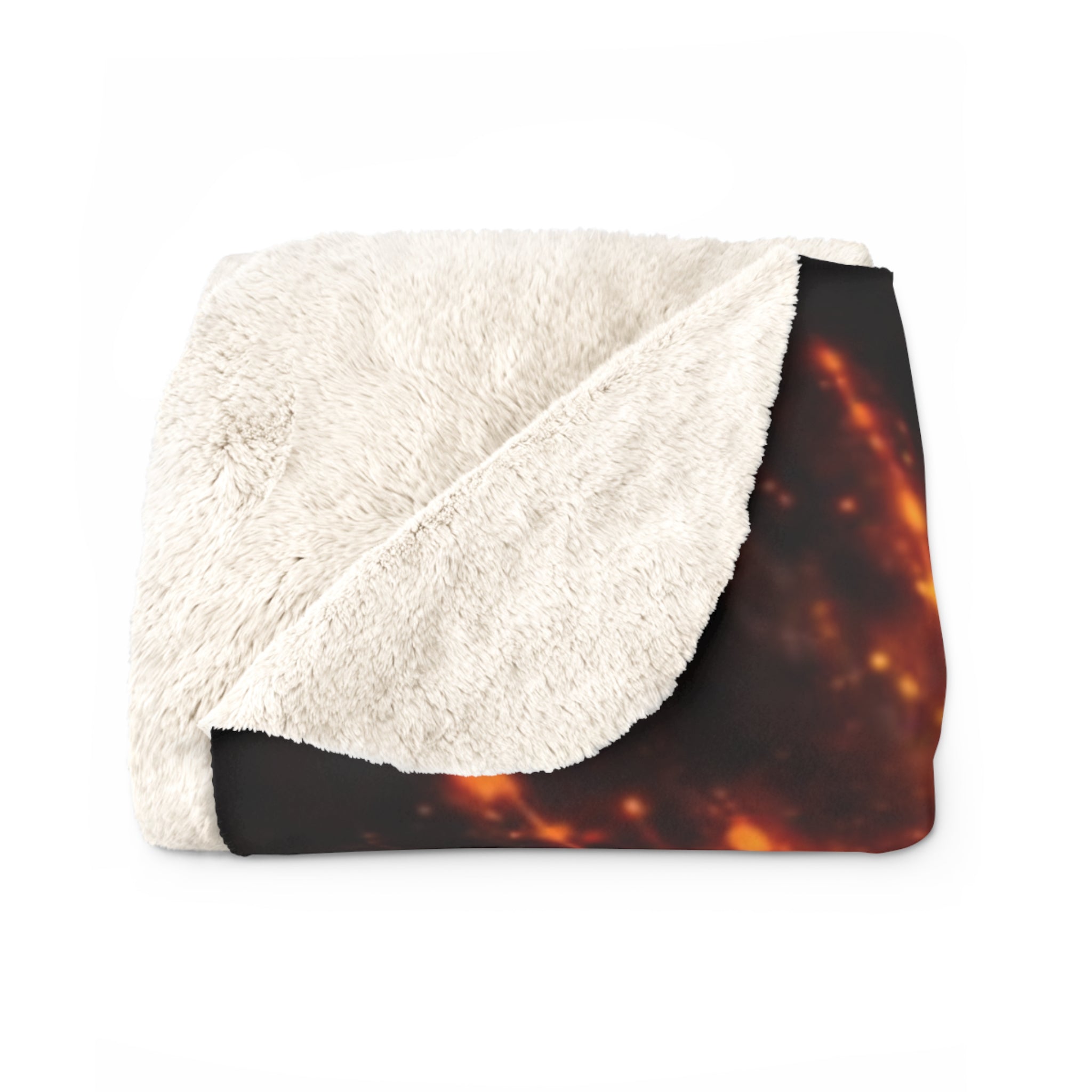 Flaming Bitcoin Sherpa Fleece Blanket